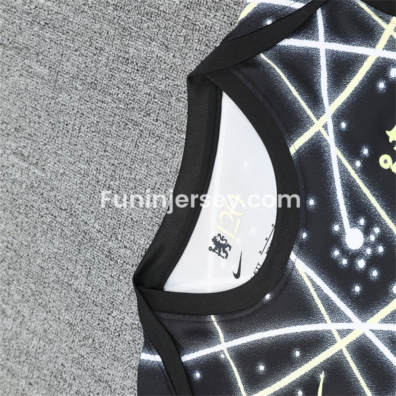 Funinjersey-C.H.E.L.S.E.A 25-26 Vest Training Set - Yellow Fluorescent Rays Black Vest & Black Shorts