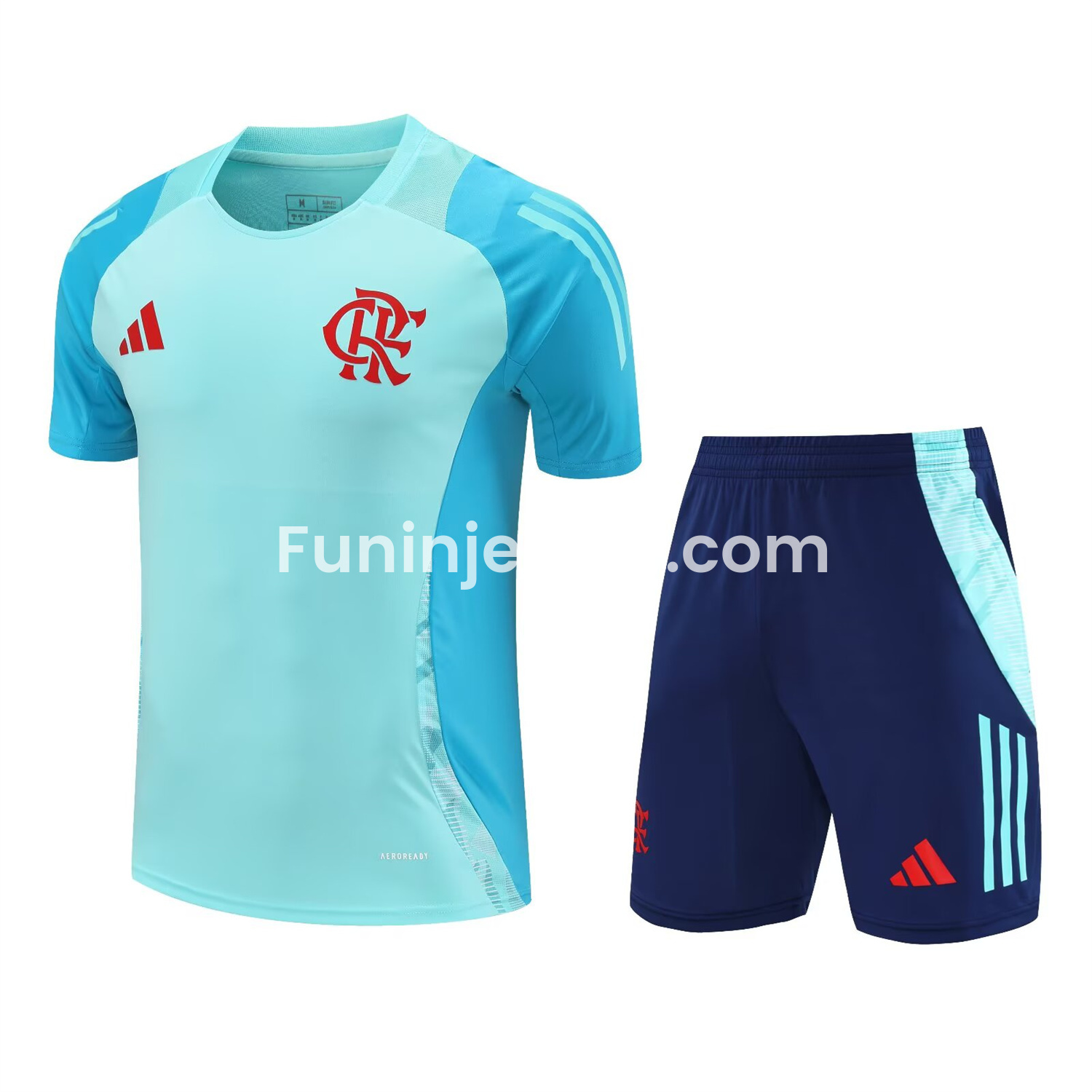 Funinjersey-Flamengo 25-26 Short-Sleeve Kids Training Set - Light Blue With Royal Blue