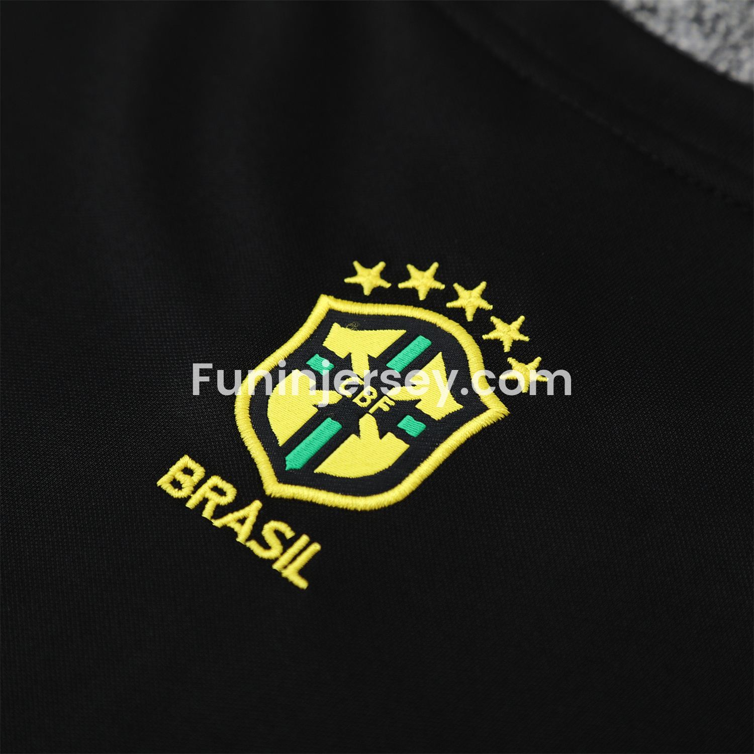 Funinjersey-Brazil 25-26 Blue Jesus Statue Vest Training Set - Blue Vest & Black Shorts