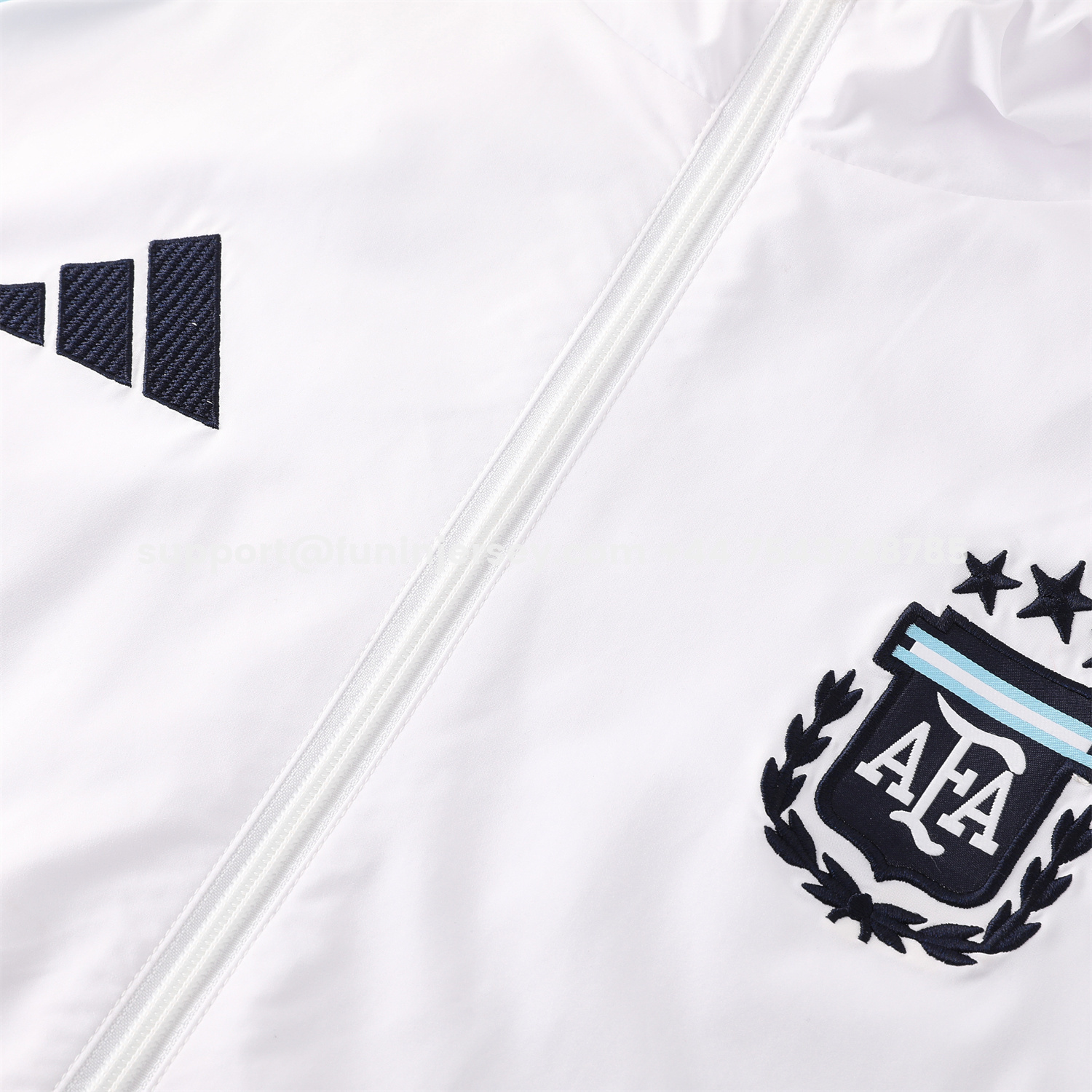 Funinjersey-Argentina 2026 Hooded Windbreaker Training Set - White Top & Dark Blue Pants