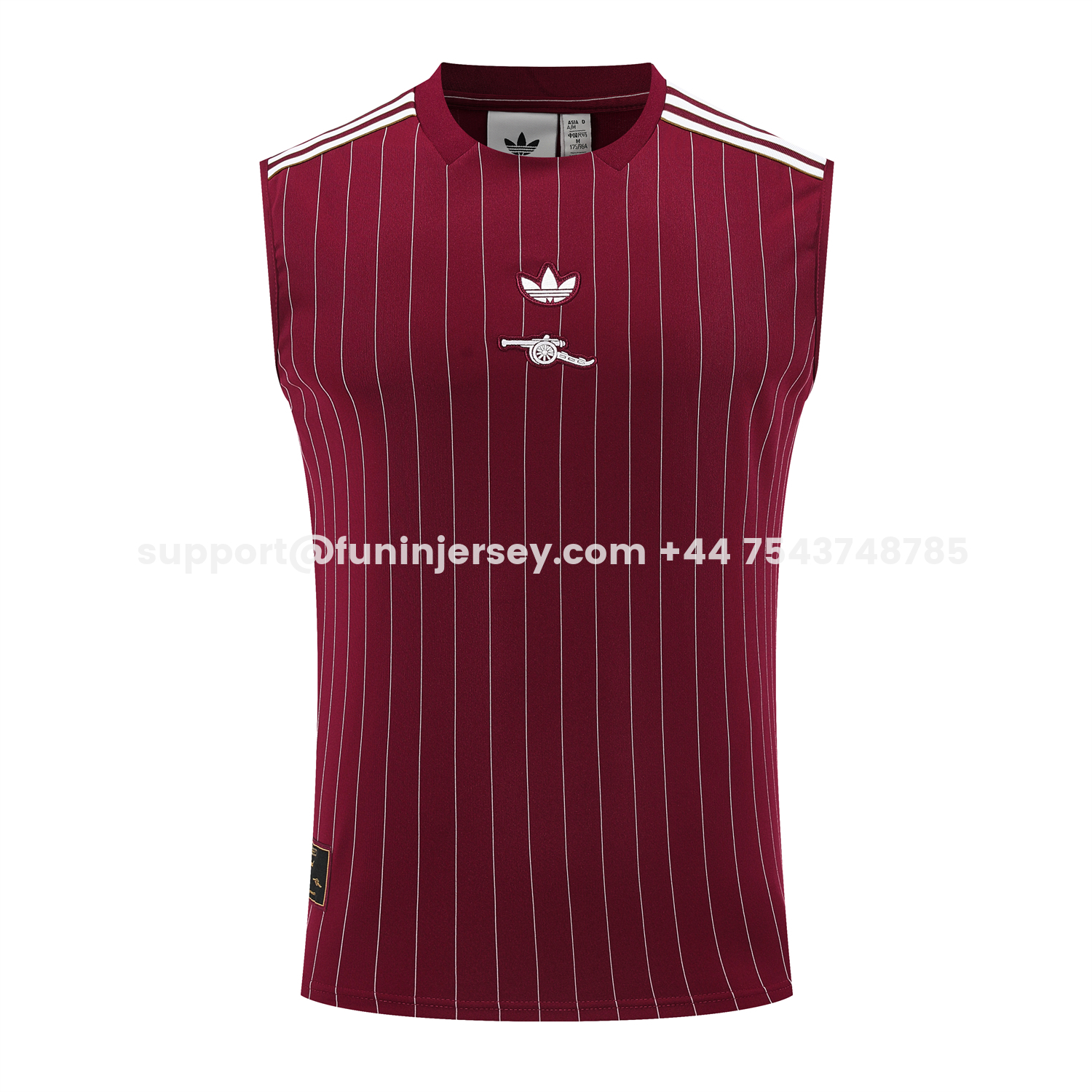 Funinjersey-Arsenal 25-26 Retro Style Vest Training Set - Burgundy With White Stripes Top & Pants