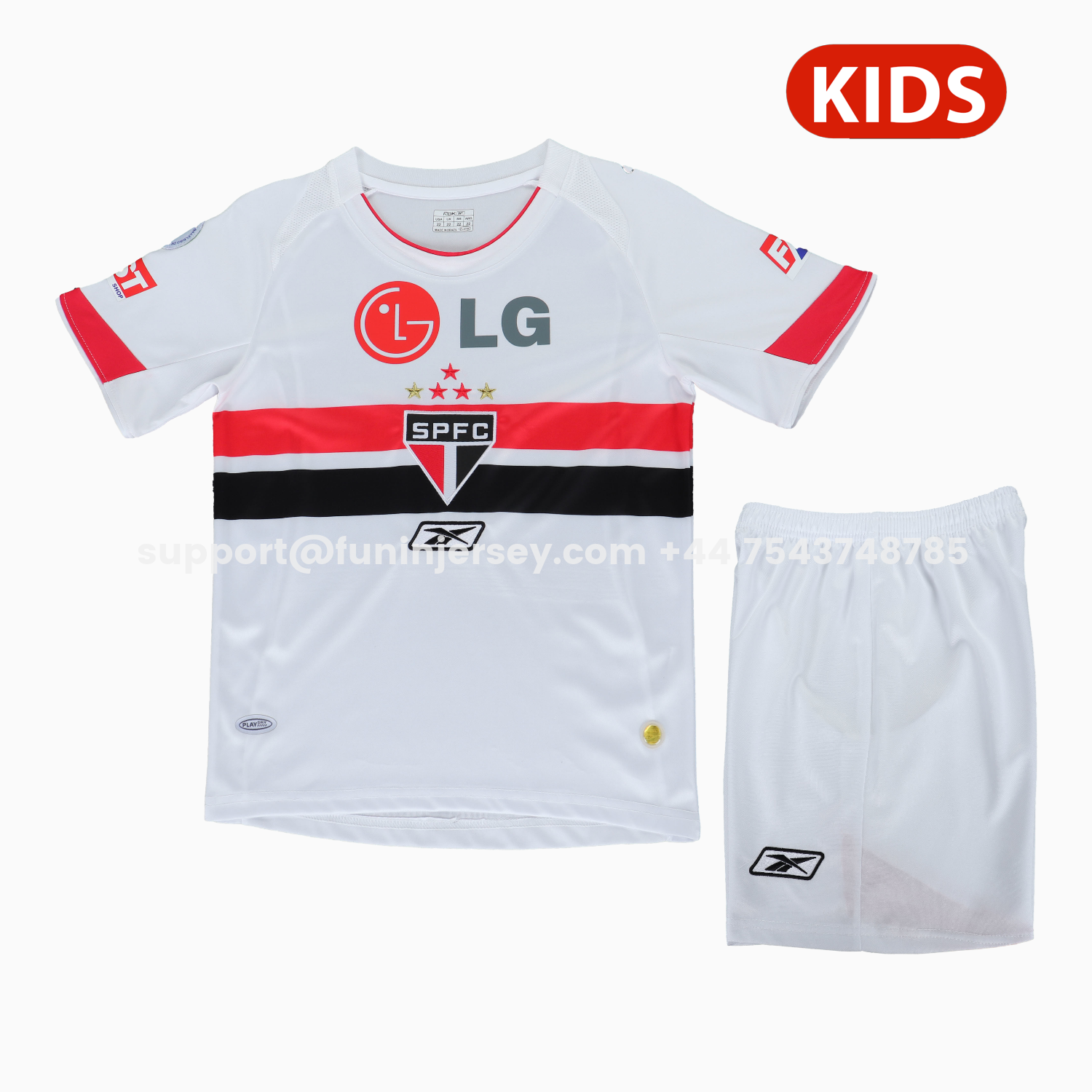 Funinjersey-Retro Sao Paulo 2007-08 Home Kids Kit