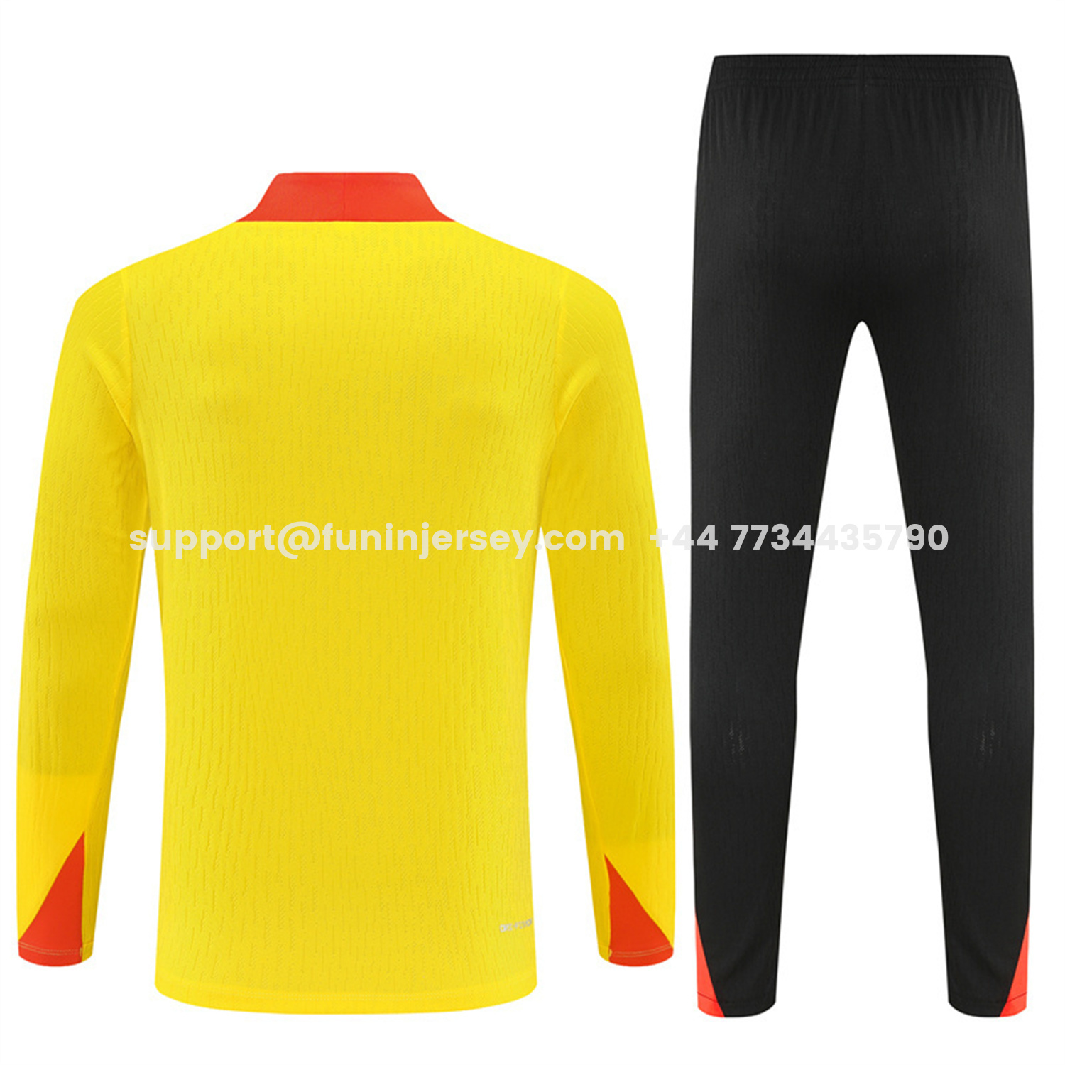 Funinjersey-Brazil 25-26 Long Sleeve Training Set - Player Version - Yellow Top and Black Pants