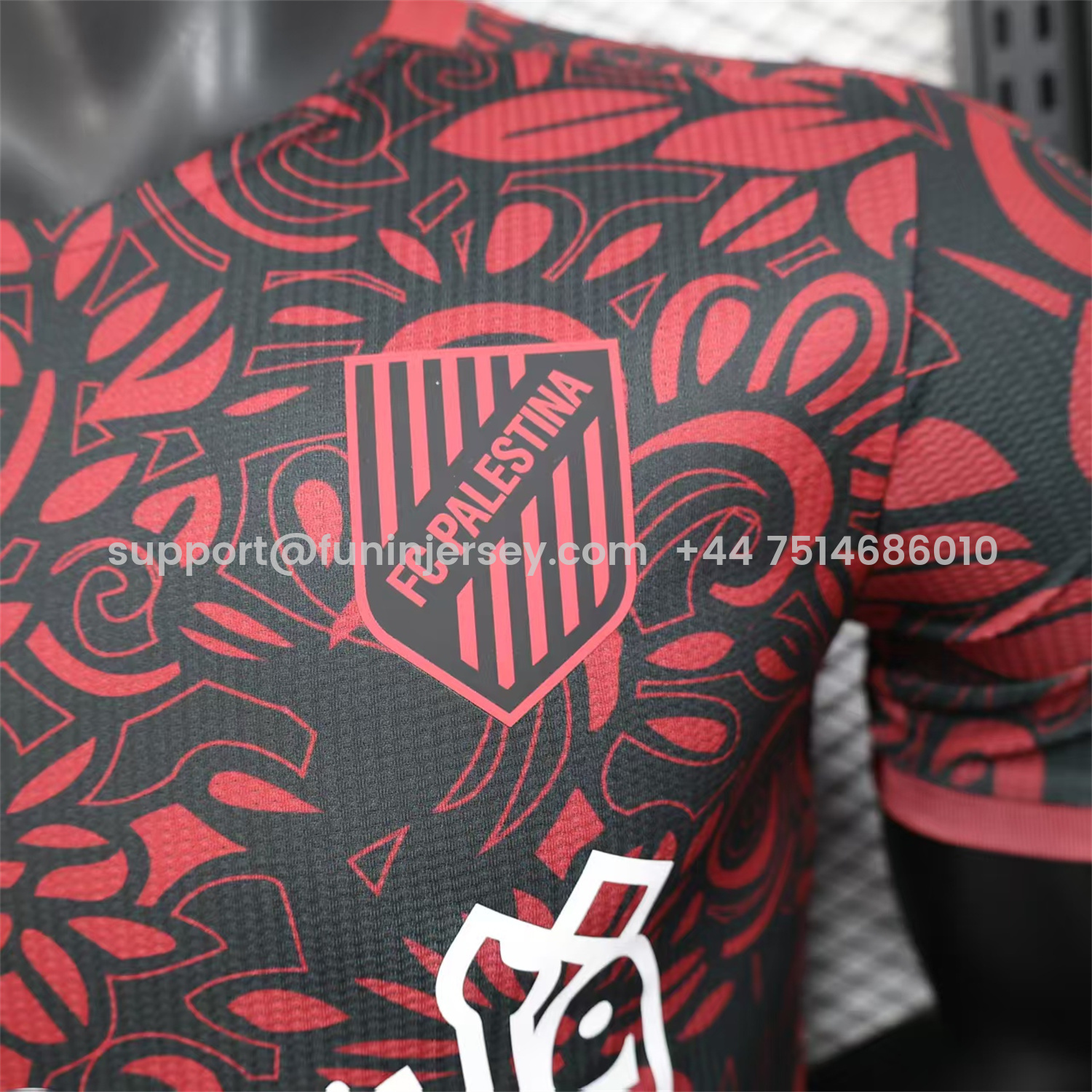 Funinjersey-Club Deportivo Palestino Palestine 25-26 Red Flowers Black Jersey - Player Version