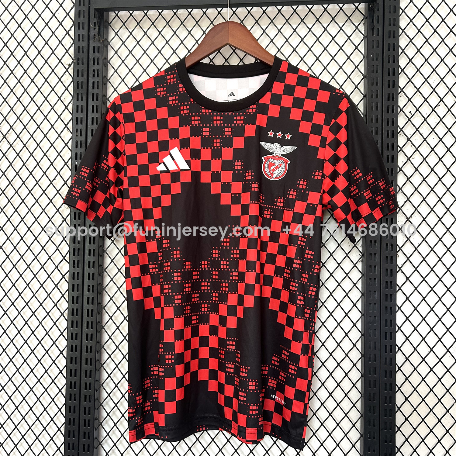 Funinjersey-Benfica 25-26 Black Red Pre-Match Training Jersey - Fans Version