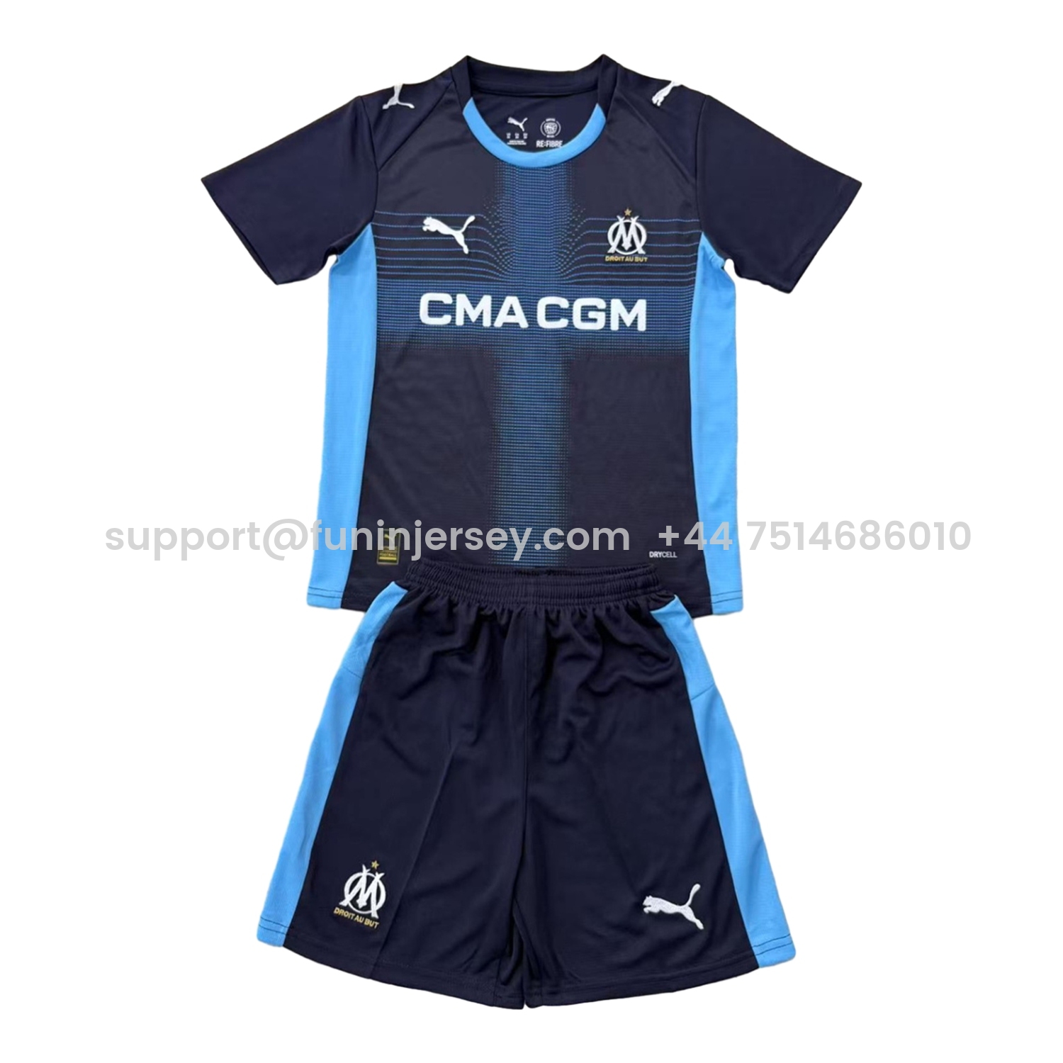 Funinjersey-Marseille 25-26 Away Men's Adult Jersey Set - Fans Version
