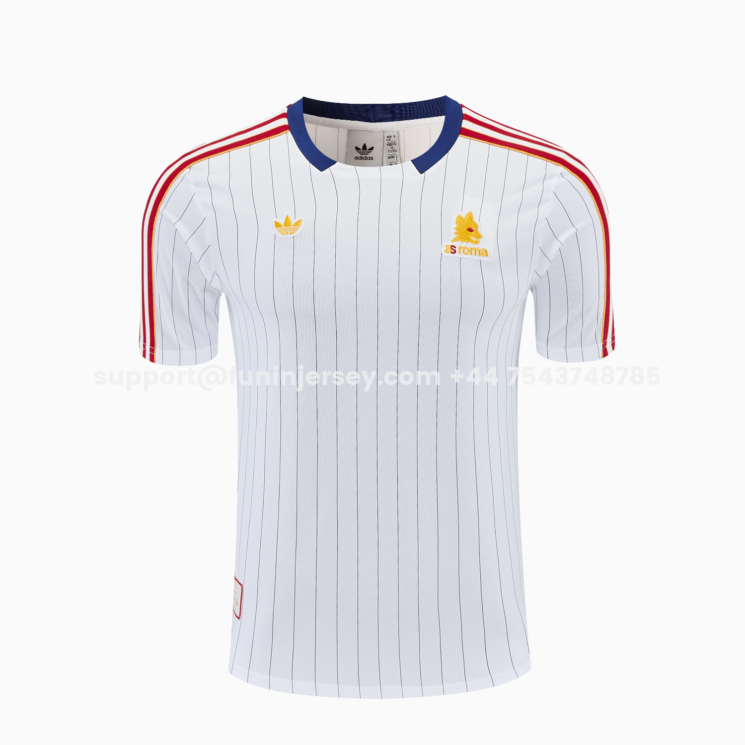 Funinjersey-Roma 25-26 Retro Style Short-Sleeve Training Set - White Top & White Pants