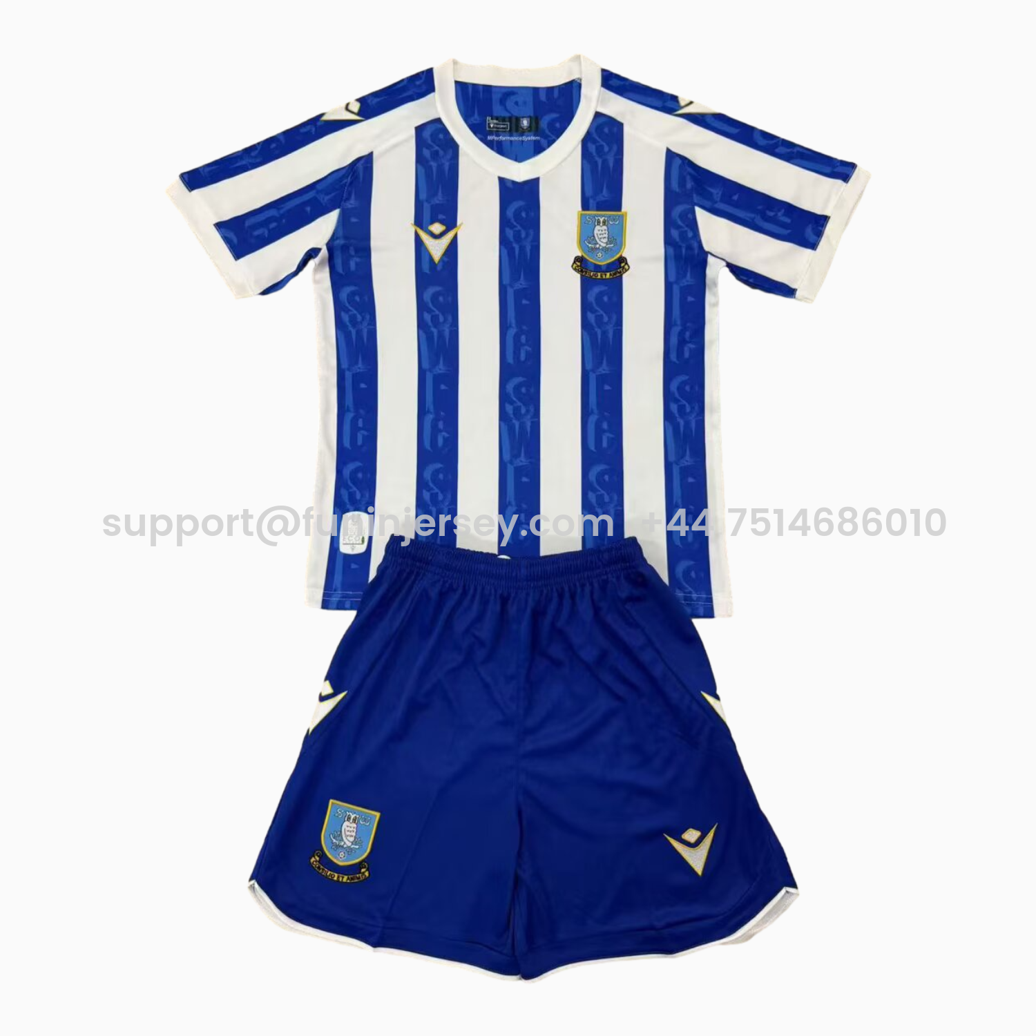 Funinjersey-Sheffield Wednesday 25-26 Home Men's Adult Jersey Set - Fans Version