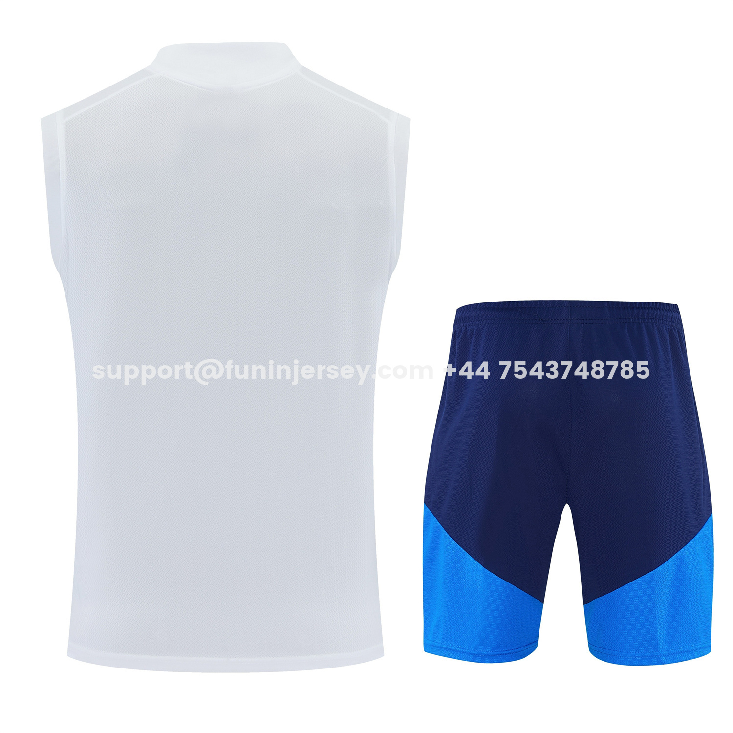 Funinjersey-Colombia 2026 Vest Training Set - White Vest and Blue Shorts