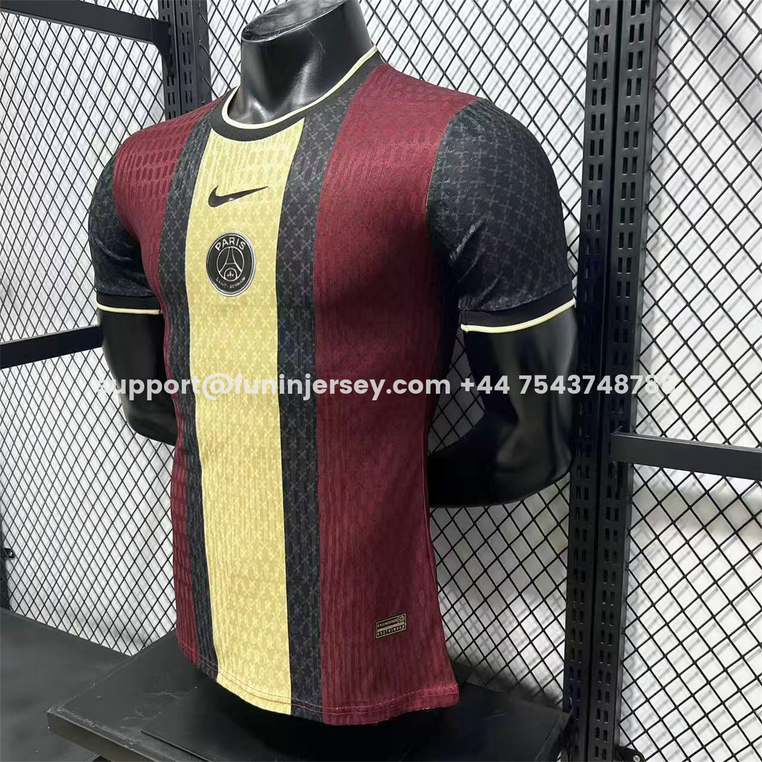 Funinjersey-Paris Saint-Germain PSG 25-26 Red And Yellow Stripes Special Jersey - Player Version