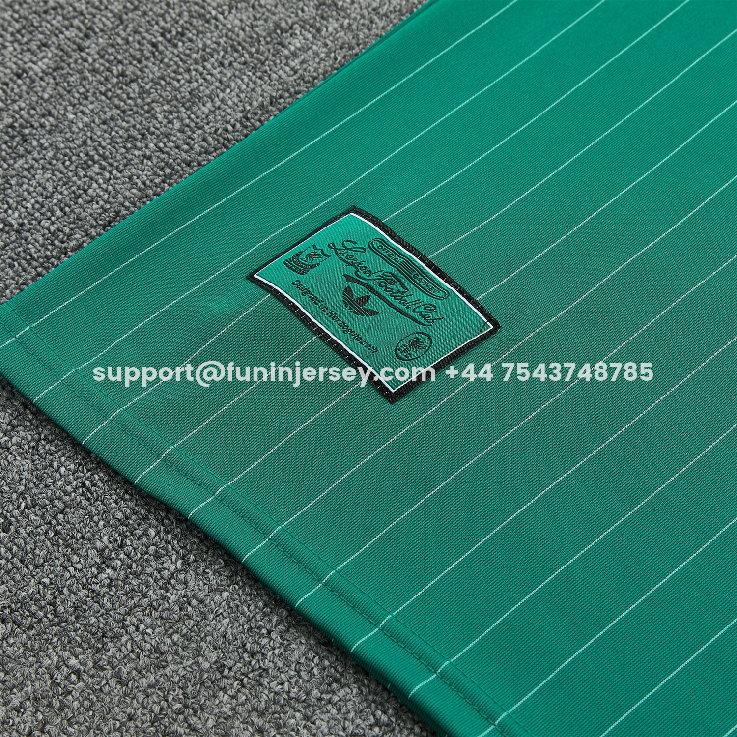 Funinjersey-Liver.pool 25-26 Retro Style Short-Sleeve Training Set - Green With White Stripes Top & Pants