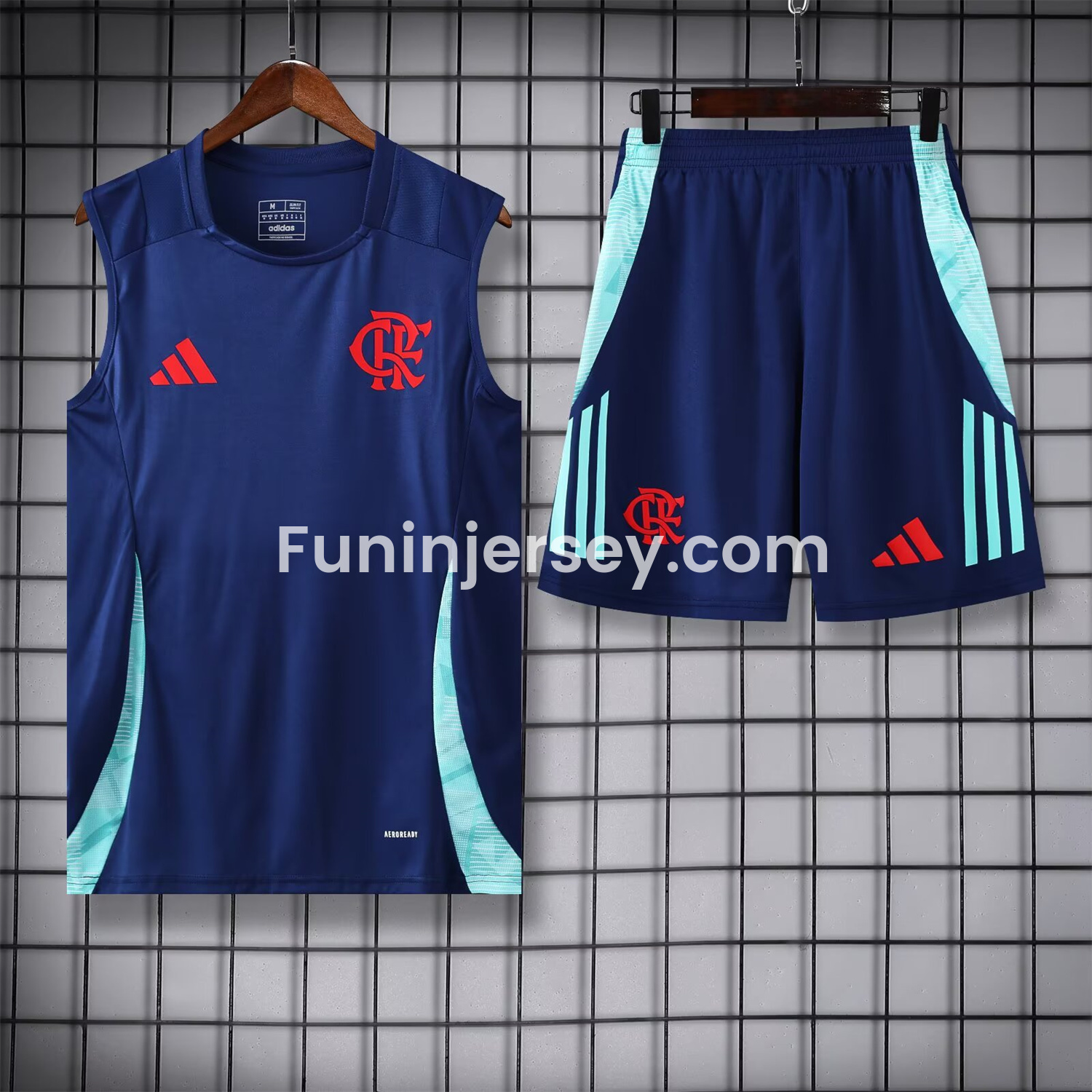 Funinjersey-Flamengo 25-26 Vest Training Set - Royal Blue With Royal Blue
