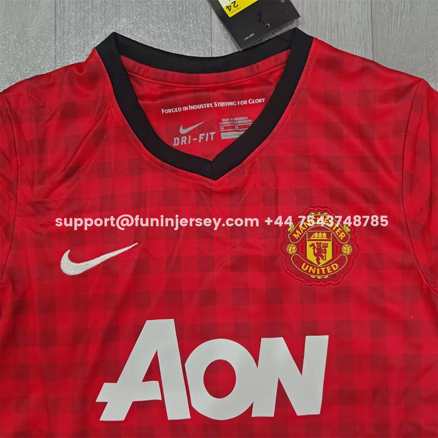Funinjersey-Retro Manchester United 2012-13 Home Kids Kit