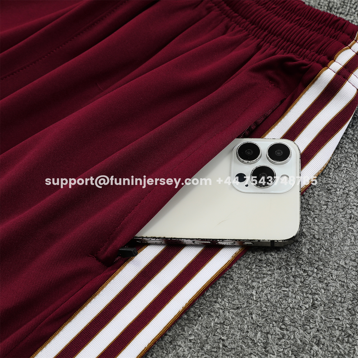 Funinjersey-Arsenal 25-26 Retro Style Vest Training Set - Burgundy With White Stripes Top & Pants
