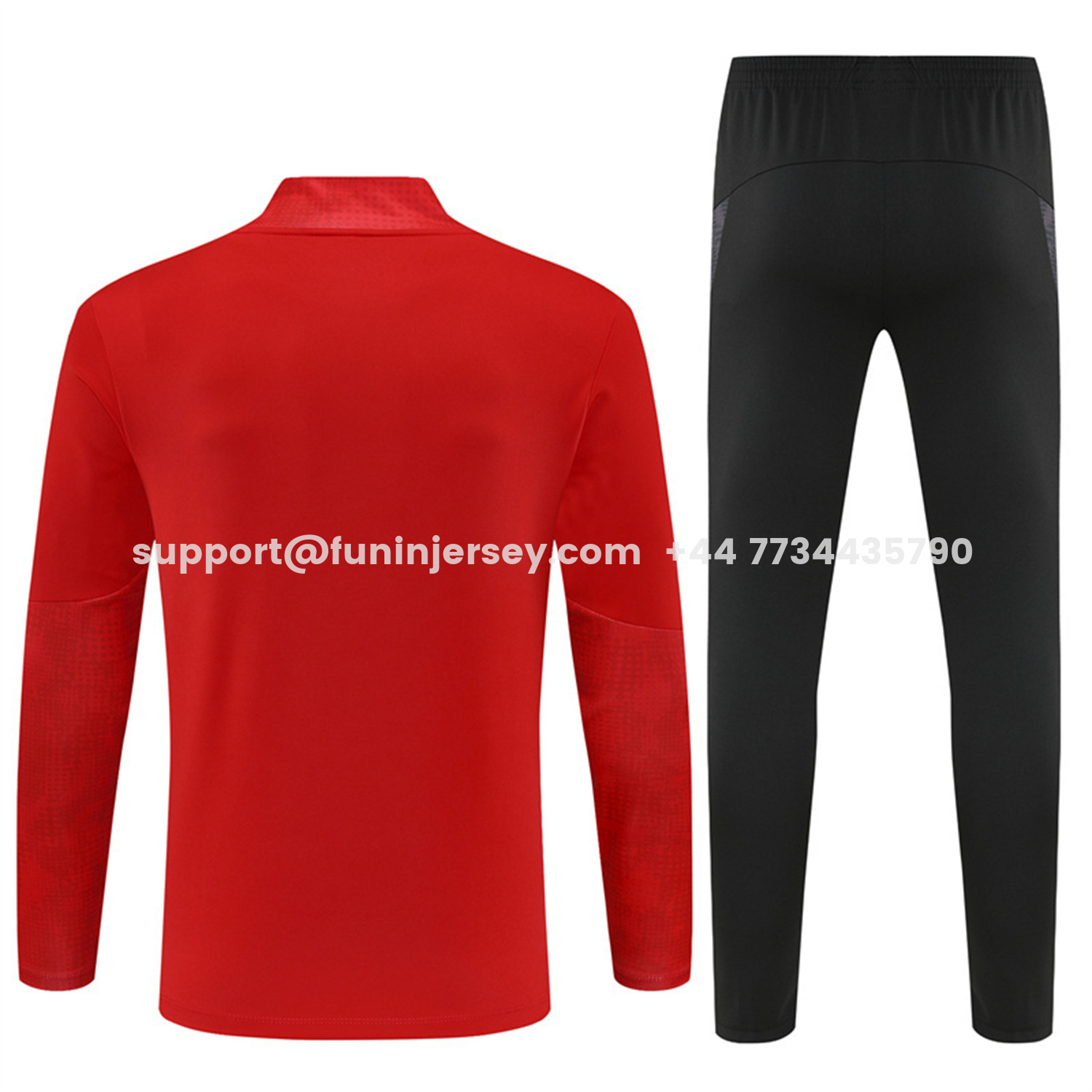 Funinjersey-AC Milan 25-26 Kids Long Sleeve Training Set - Red Top & Black Pants