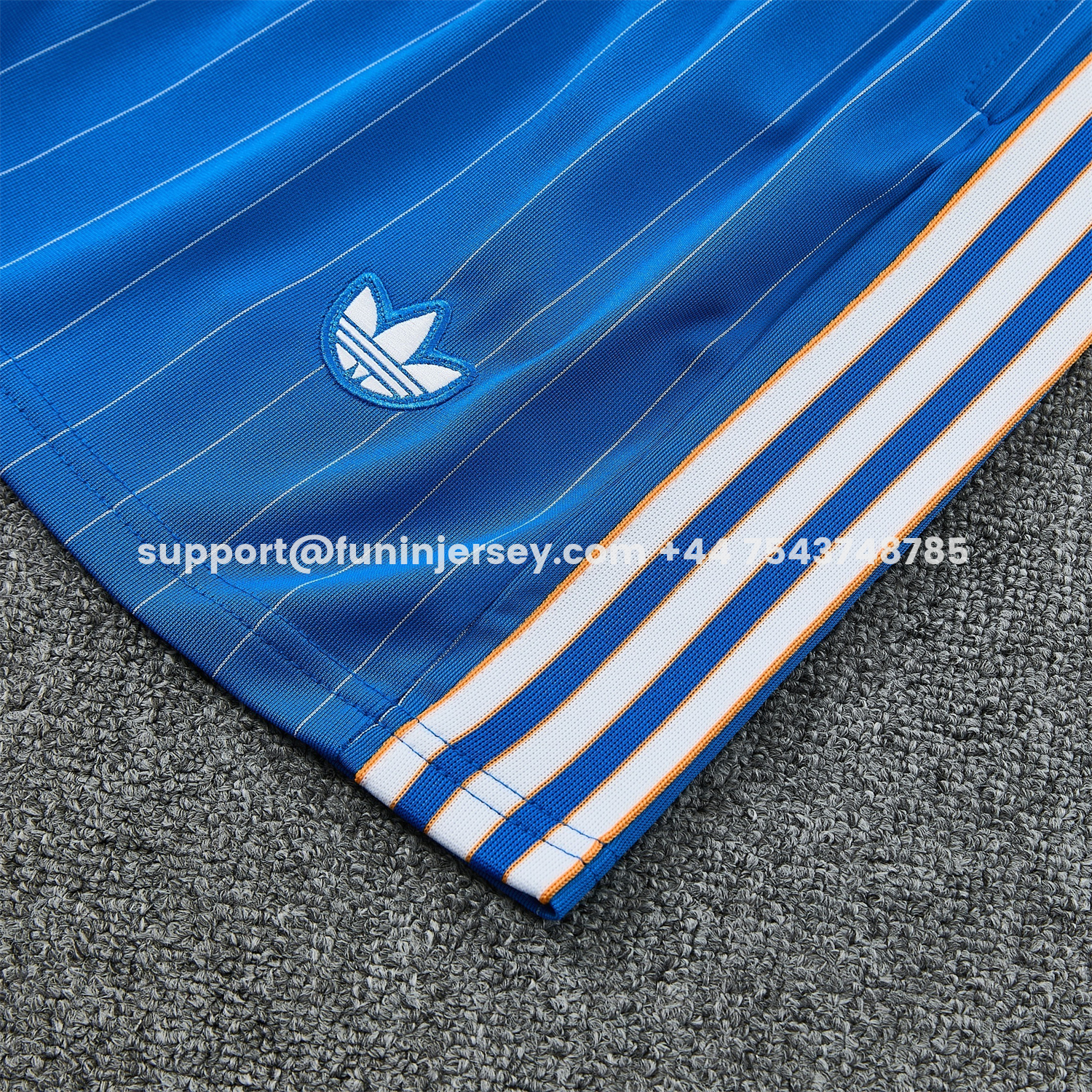 Funinjersey-Real Madrid 25-26 Retro Style Short-Sleeve Training Set - Blue With White Stripes Top & Pants
