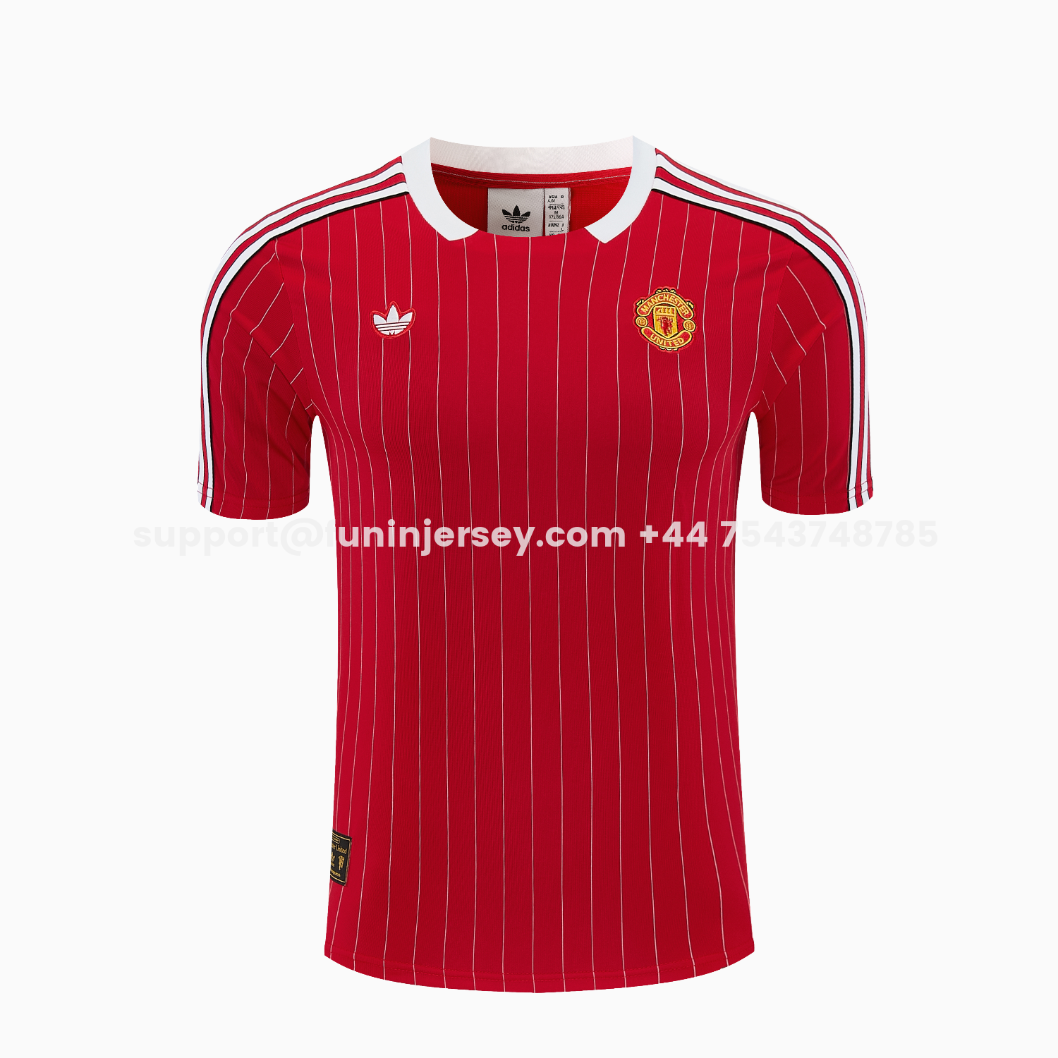 Funinjersey-Manchester United 25-26 Retro Style Short-Sleeve Training Set - Red With White Stripes Top & Pants