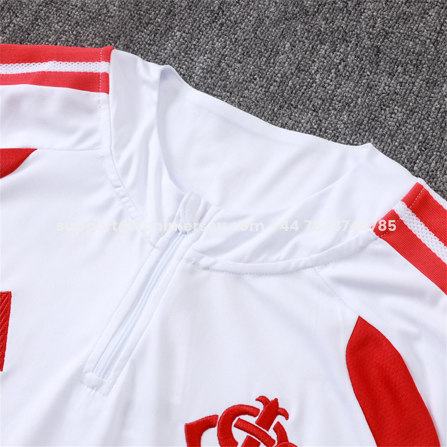 Funinjersey-SC Internacional 2026 Long Sleeve Training Set - White Top & Red Pants