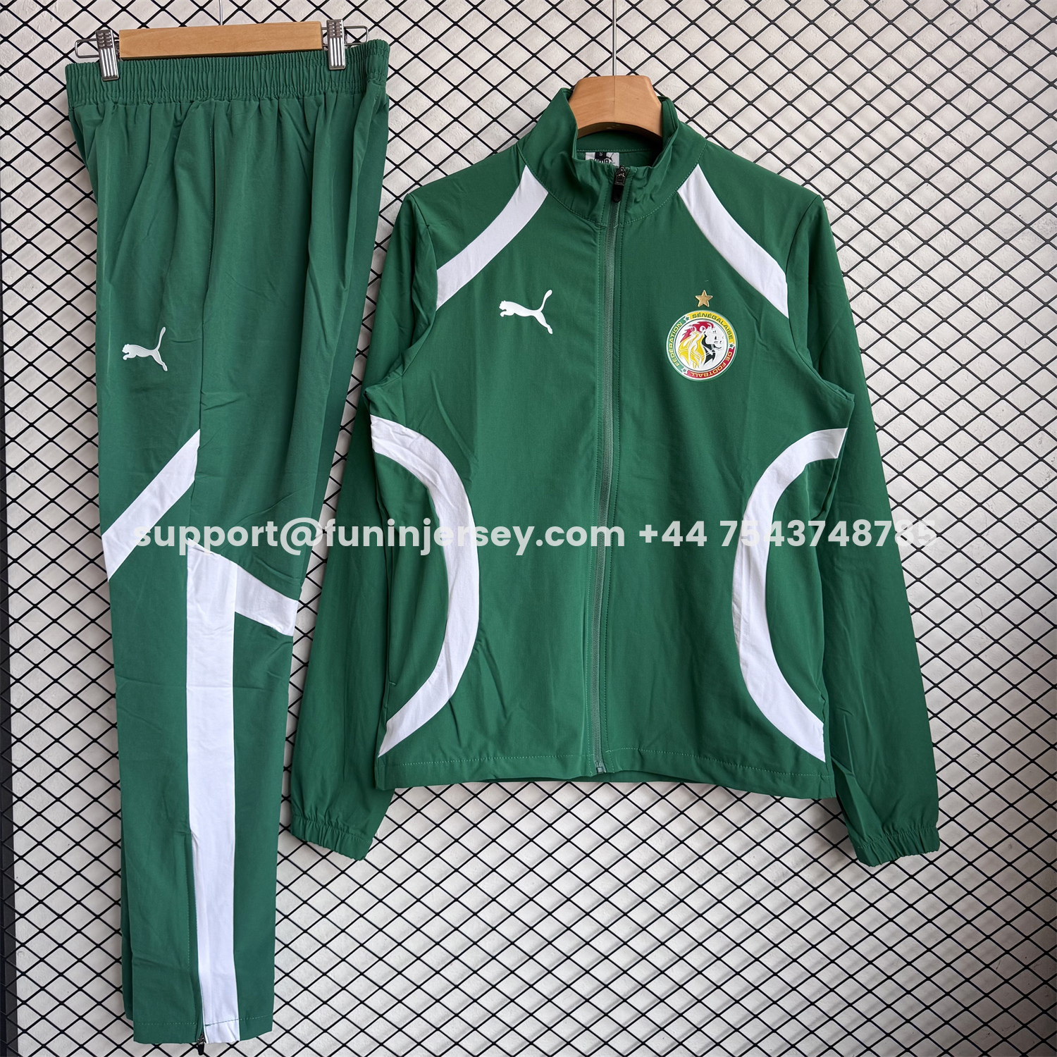 Funinjersey-Senegal 2026 Windbreaker Training Set - Green Top and Pants
