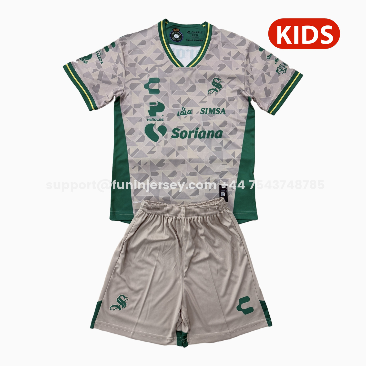 Funinjersey-Santos Laguna 25-26 Away Kids Kit