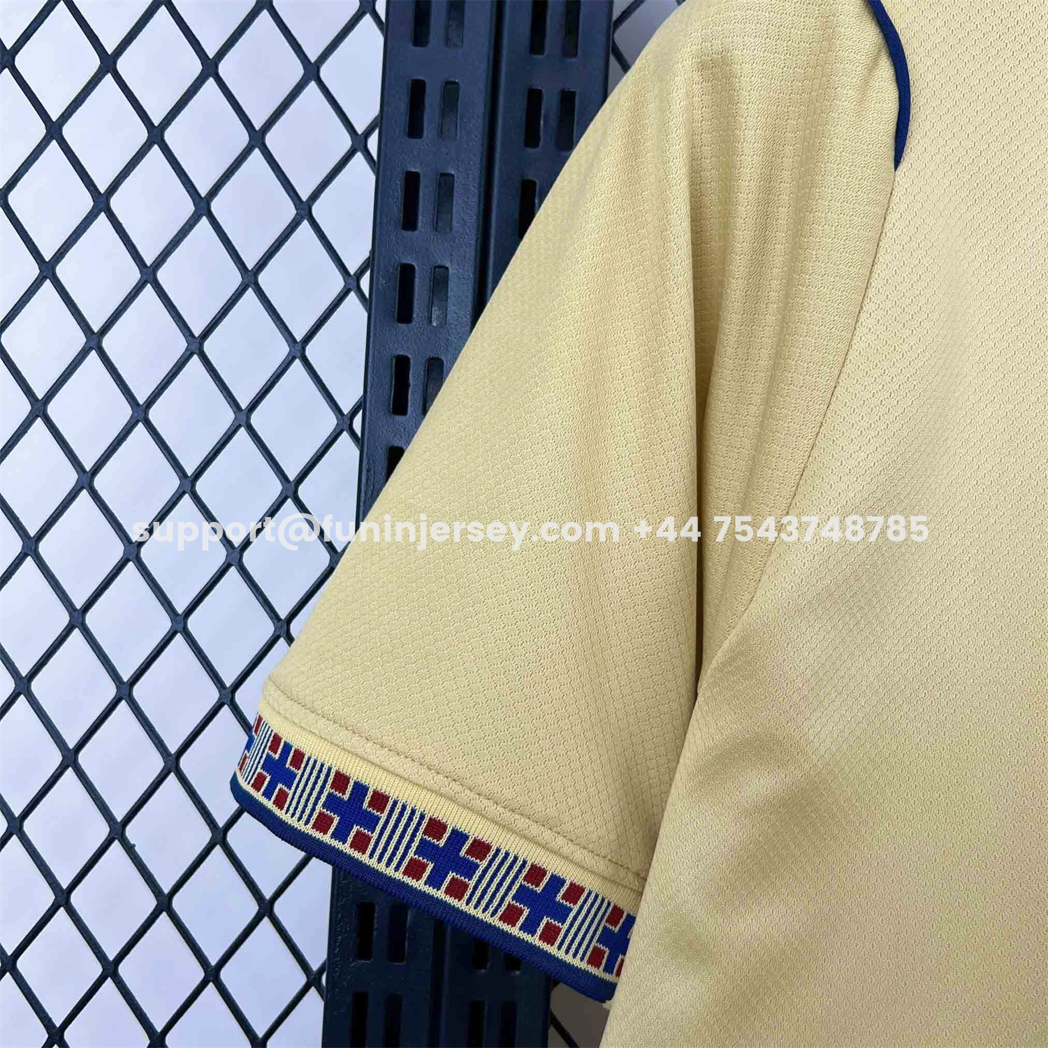 Funinjersey-Barcelona 26-27 Blue Vertical Stripes Yellow Jersey - Fans Version