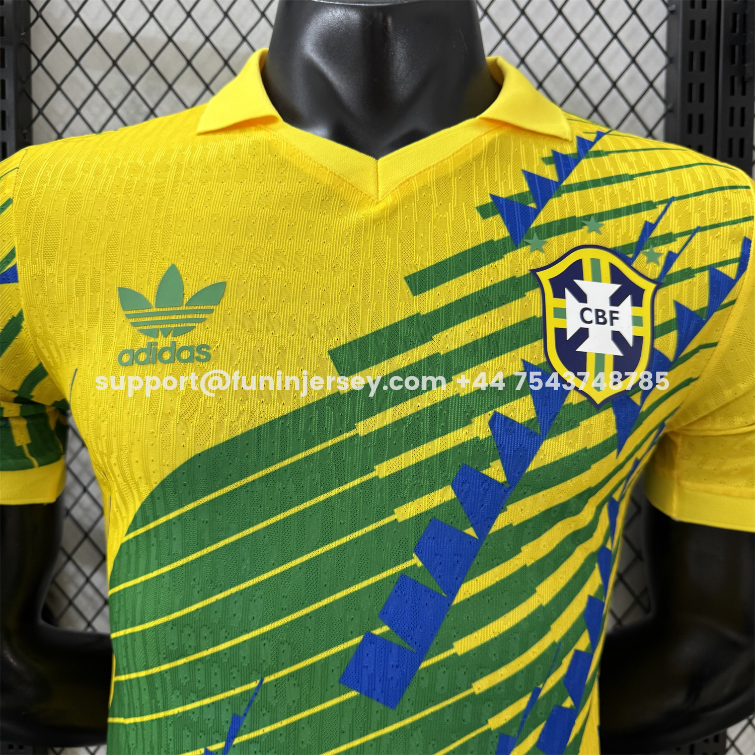 Funinjersey-Brazil 2026 Blue-Green Stripes Yellow Special Jersey - Player Version