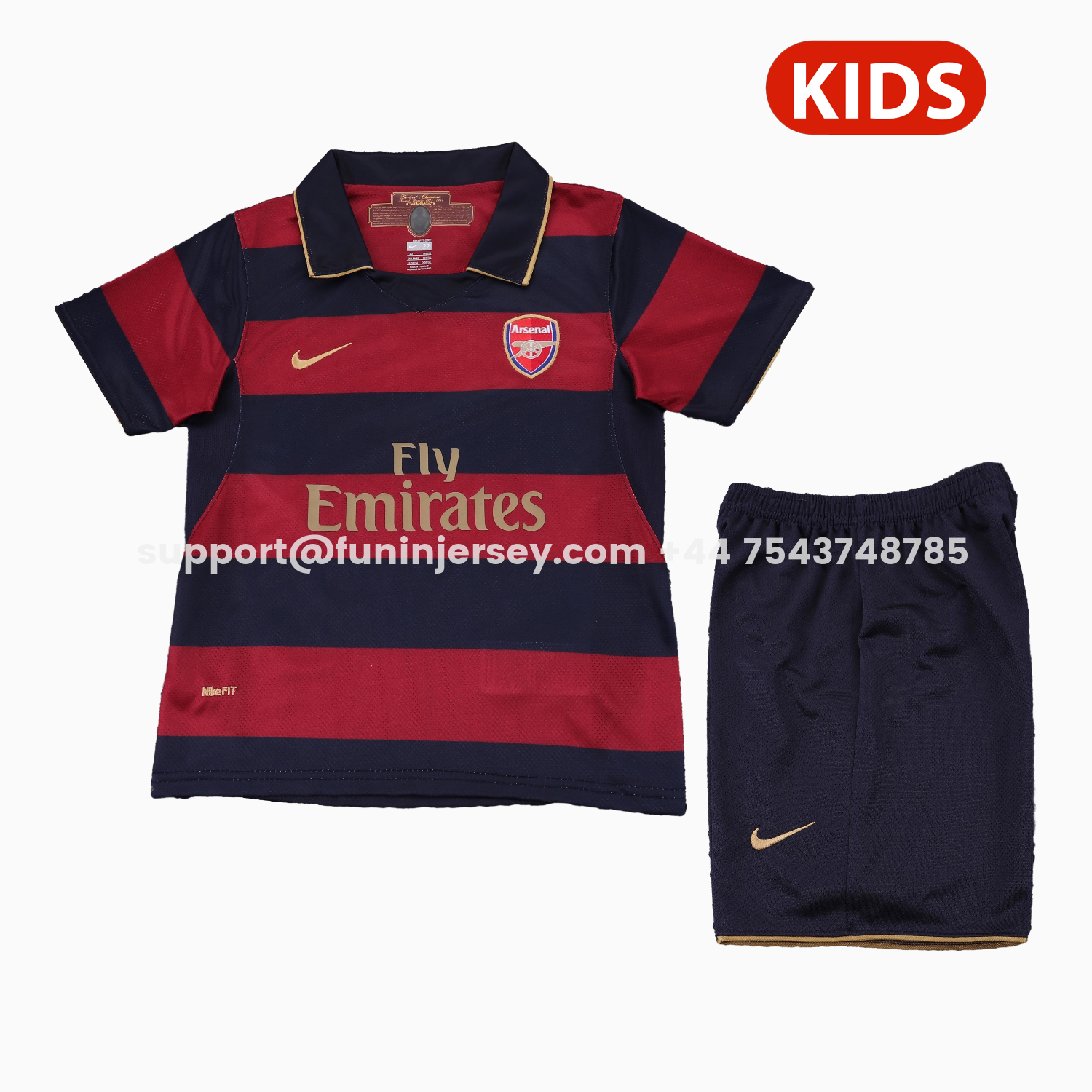 Funinjersey-Retro Arsenal 2007-08 Third Kids Kit