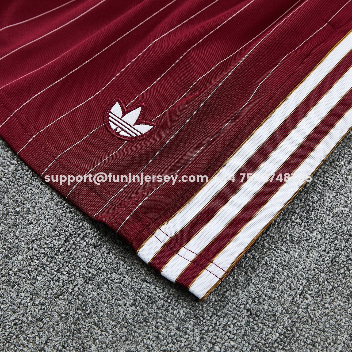 Funinjersey-Arsenal 25-26 Retro Style Short-Sleeve Training Set - Dark Red With White Stripes Top & Pants