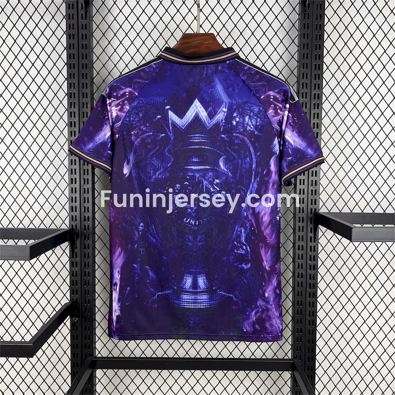 Funinjersey-Manchester United 25-26 Blue and Purple Premier League Championship Trophy Special Edition Jersey - Fans Version