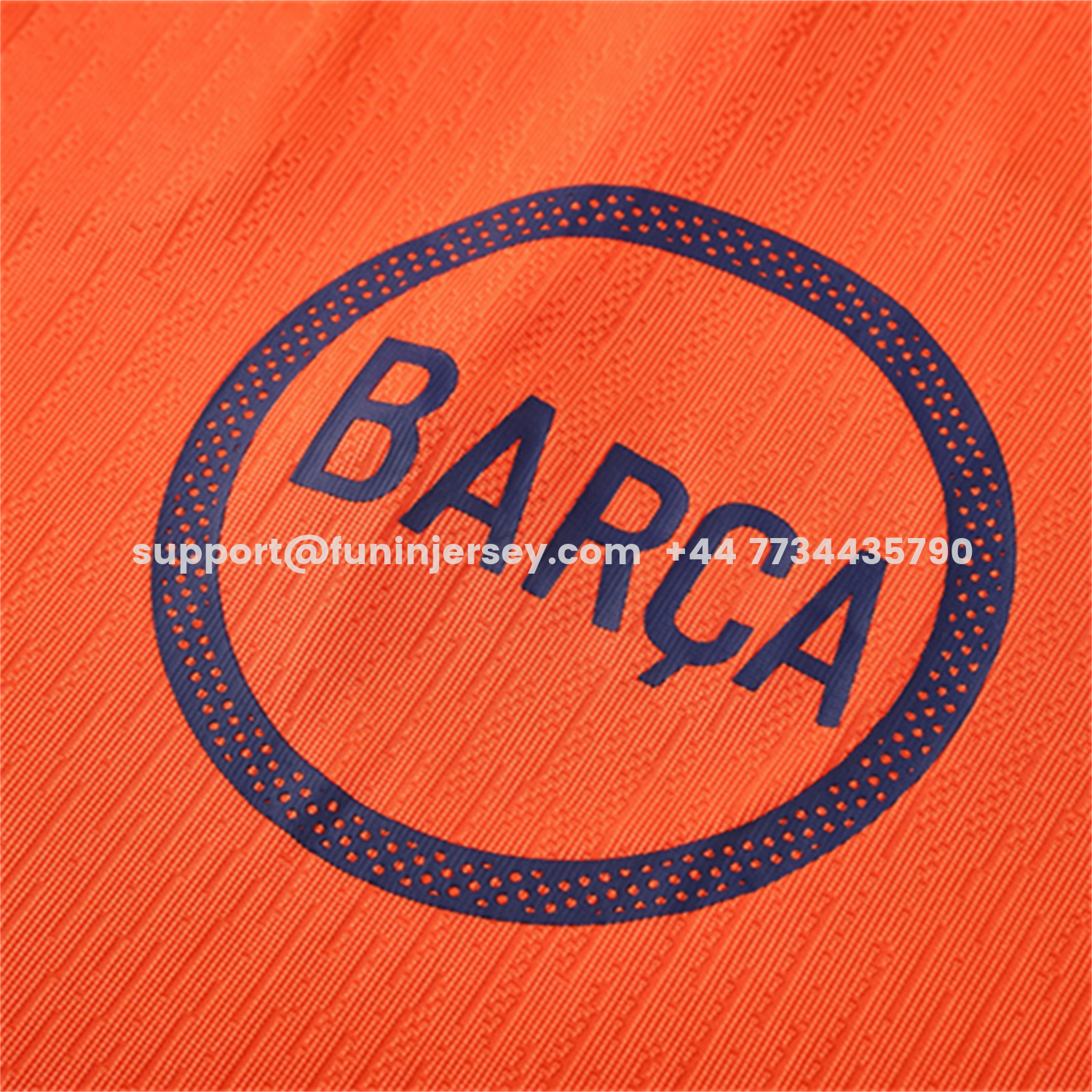 Funinjersey-Barcelona 25-26 Long Sleeve Training Set - Orange Top Royal Blue Sponsor & Royal Blue Pants