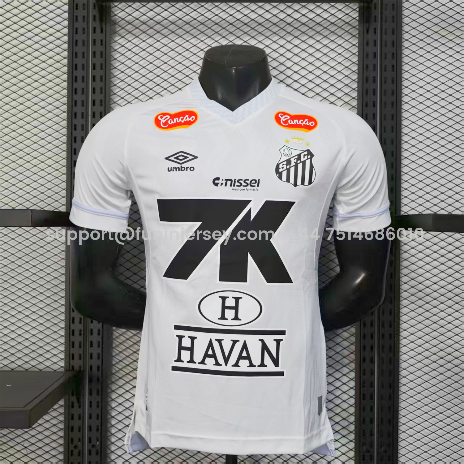 Funinjersey-Santos 2025-26 Home White Jersey With Sponsors - Player Version