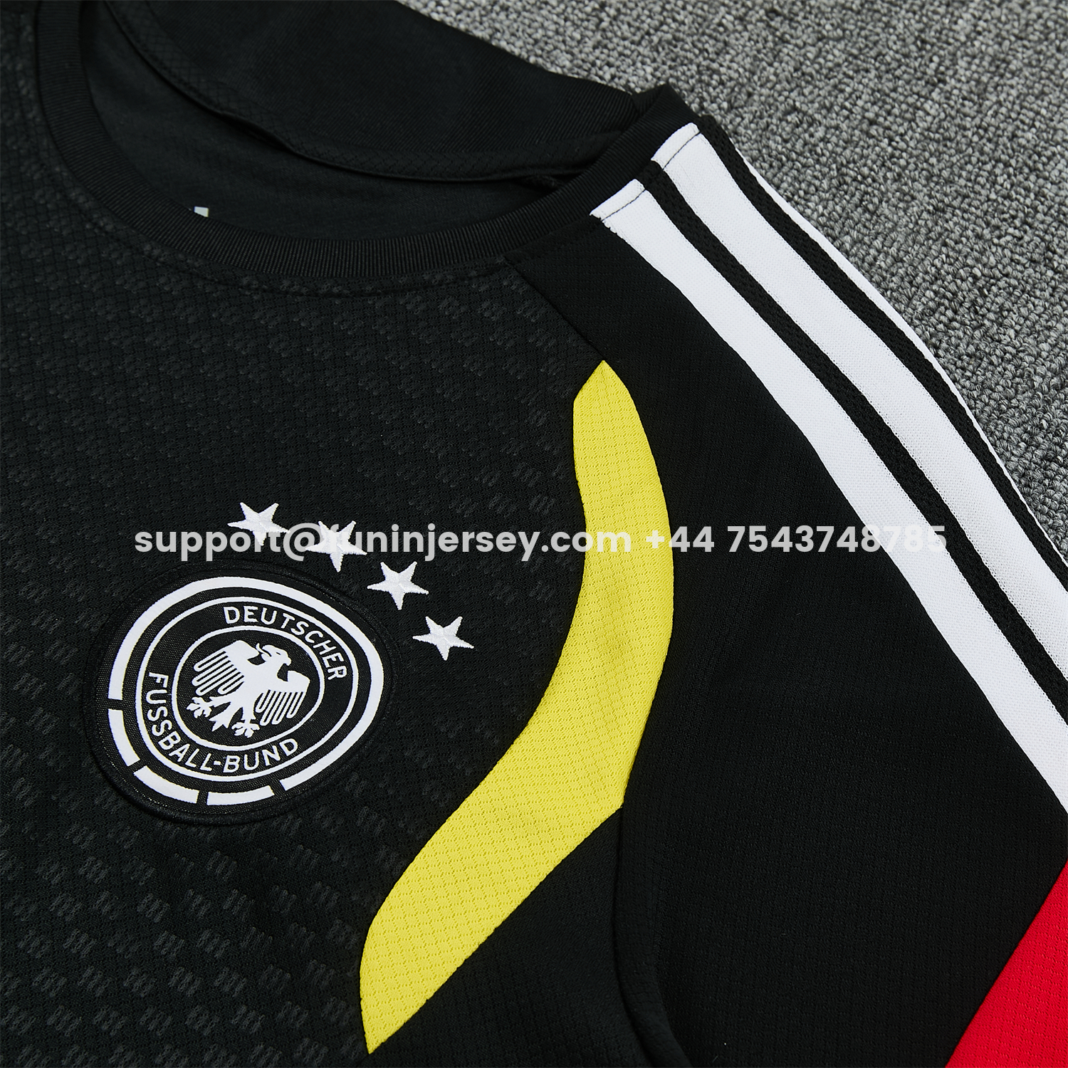 Funinjersey-Germany 2026 Short-Sleeve Training Set - Black With Red Top & Black With Red Pants