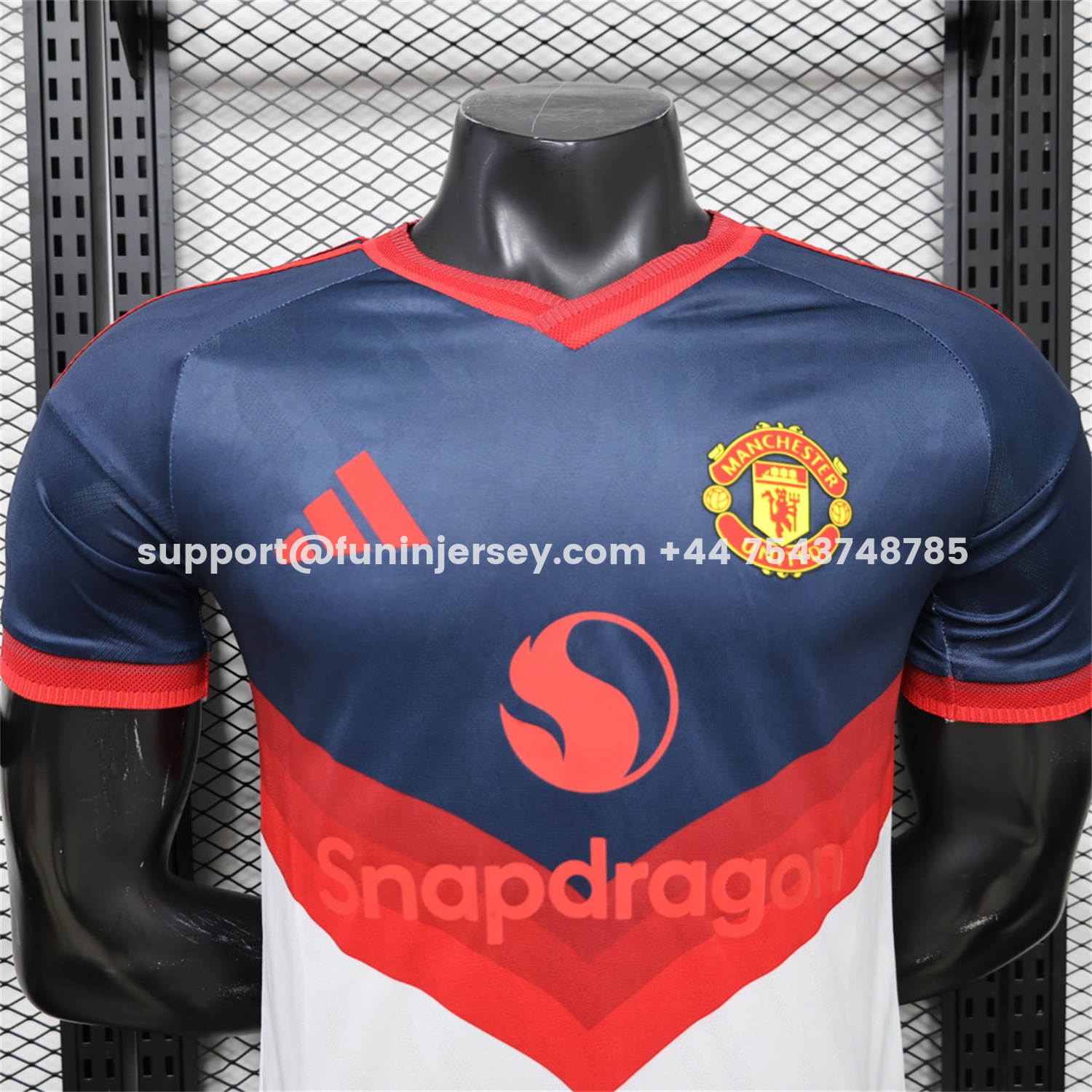 Funinjersey-Manchester United 26-27 Retro Casual Style Blue White Jersey - Player Version