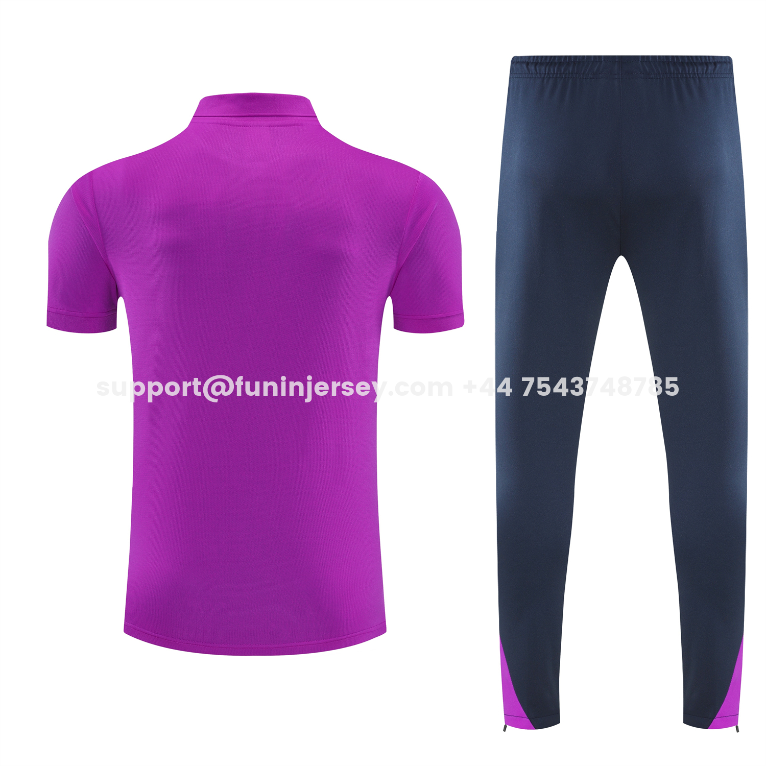 Funinjersey-Barcelona 25-26 POLO Short-Sleeve Training Set - Purple Top and Dark Blue Pants