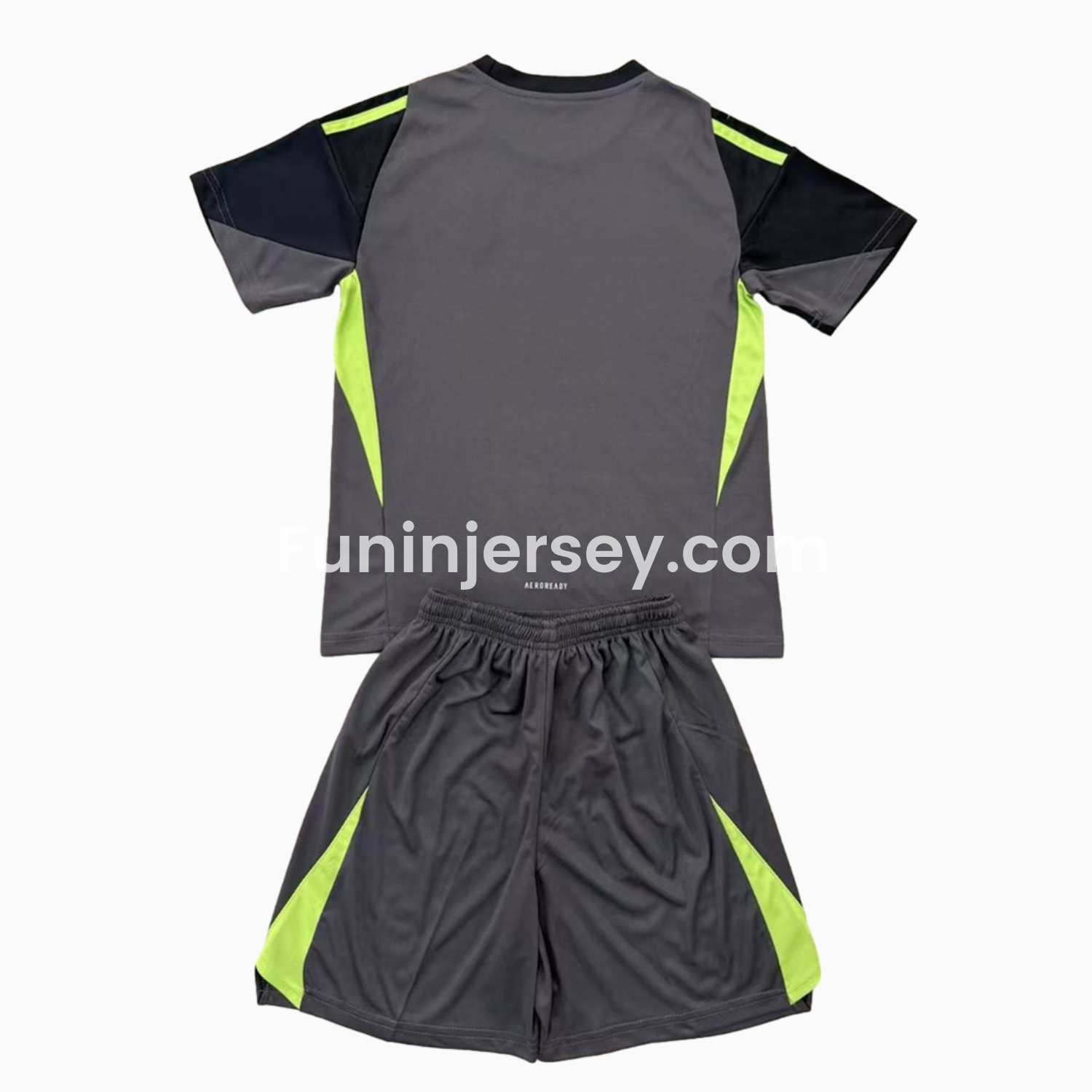 Funinjersey-Real Madrid 25-26 Grey Black Goalkeeper Men's Adult Jersey Set - Fans Version