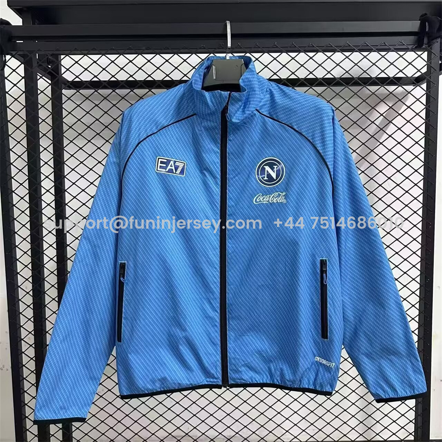 Funinjersey-Napoli 25-26 Windbreaker Jacket - Blue
