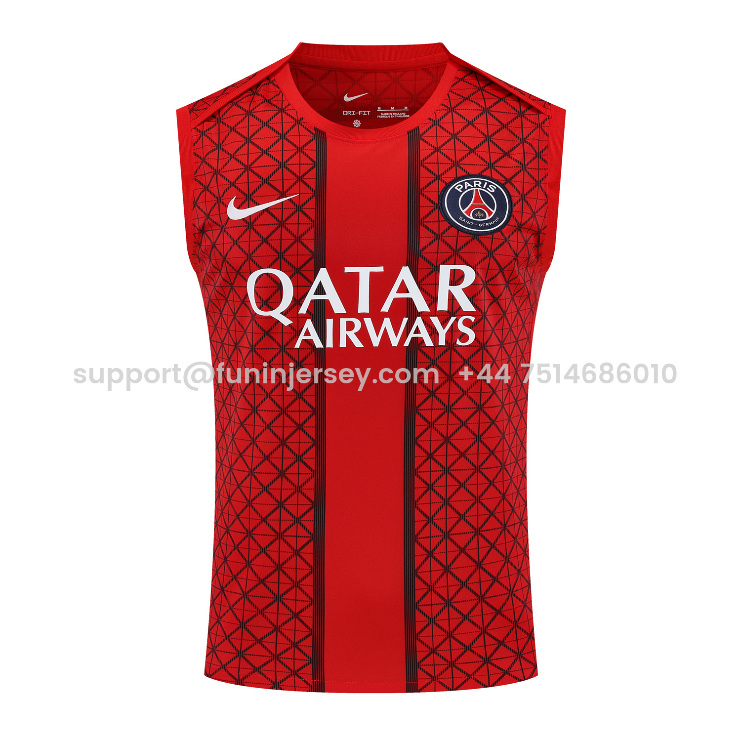 Funinjersey-Paris Saint-Germain PSG 25-26 Vest Training Set - Red Vest & Deep Blue Shorts