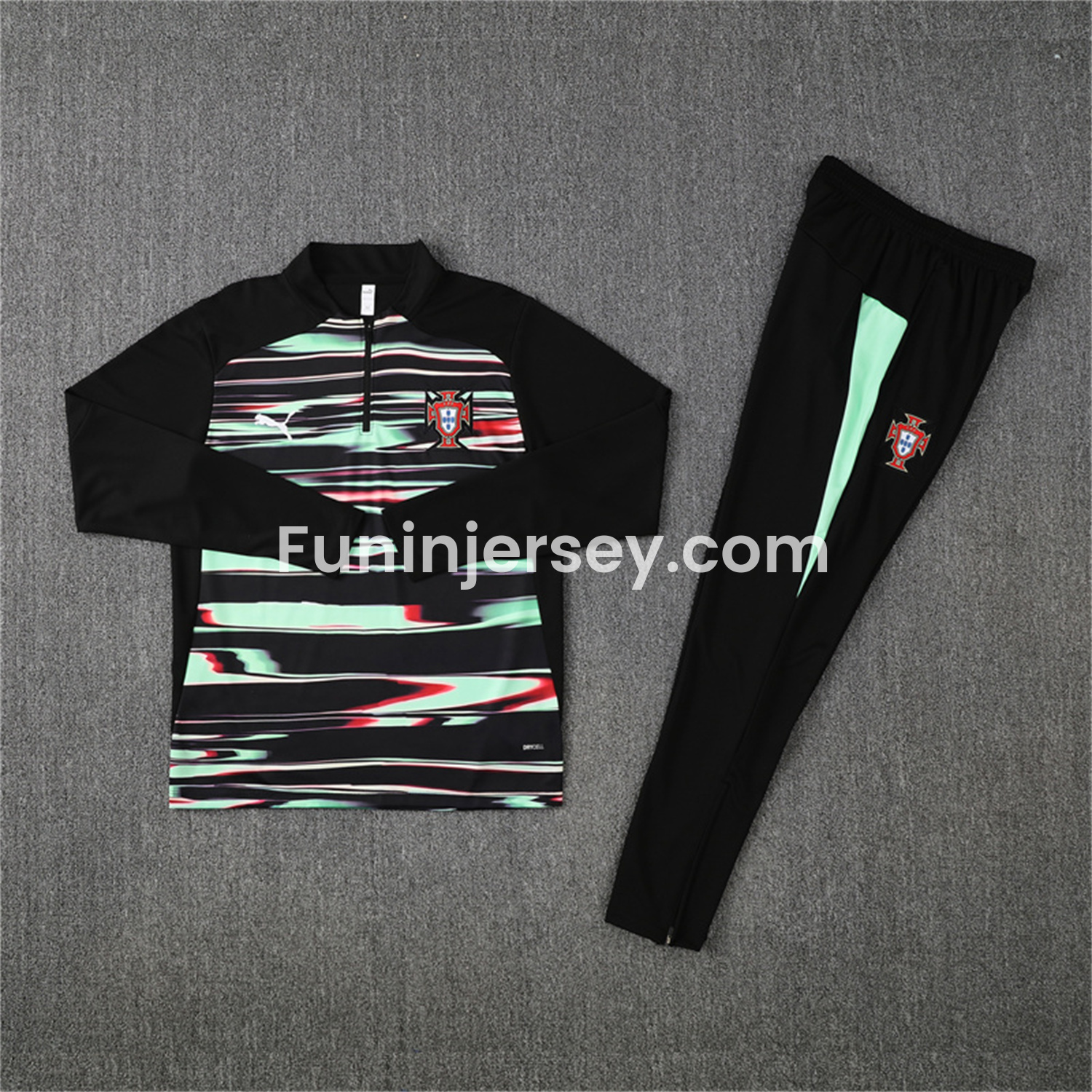 Funinjersey-Portugal 25-26 Kids Long Sleeve Training Set - Camouflage