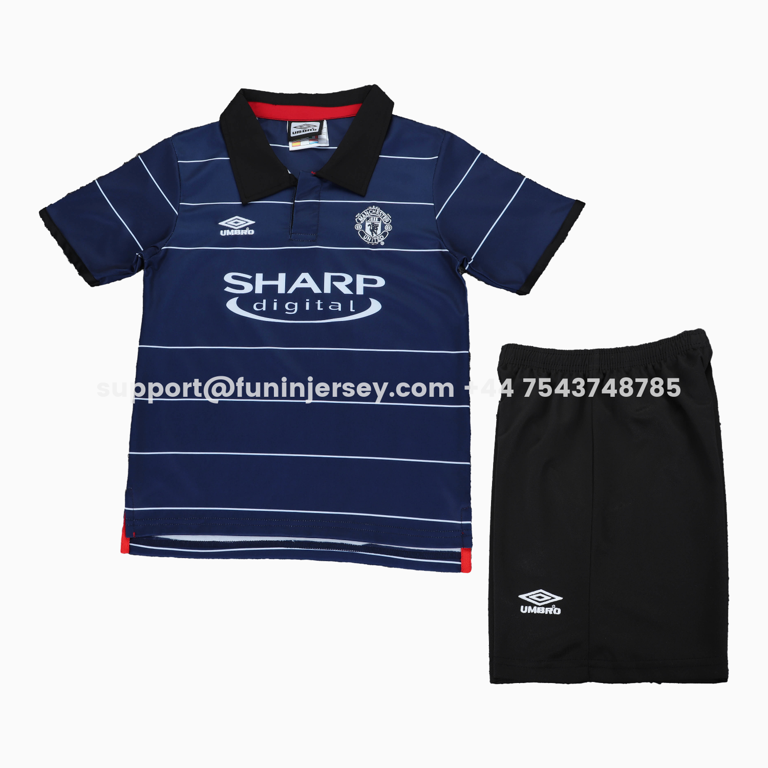 Funinjersey-Retro Manchester United 1999-00 Away Kids Kit