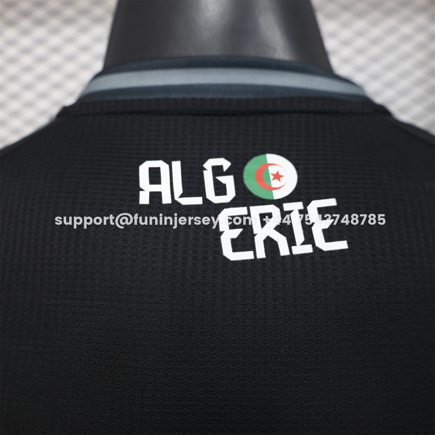 Funinjersey-Algeria 25-26 Pure Black Jersey with Grey Block - Player Version