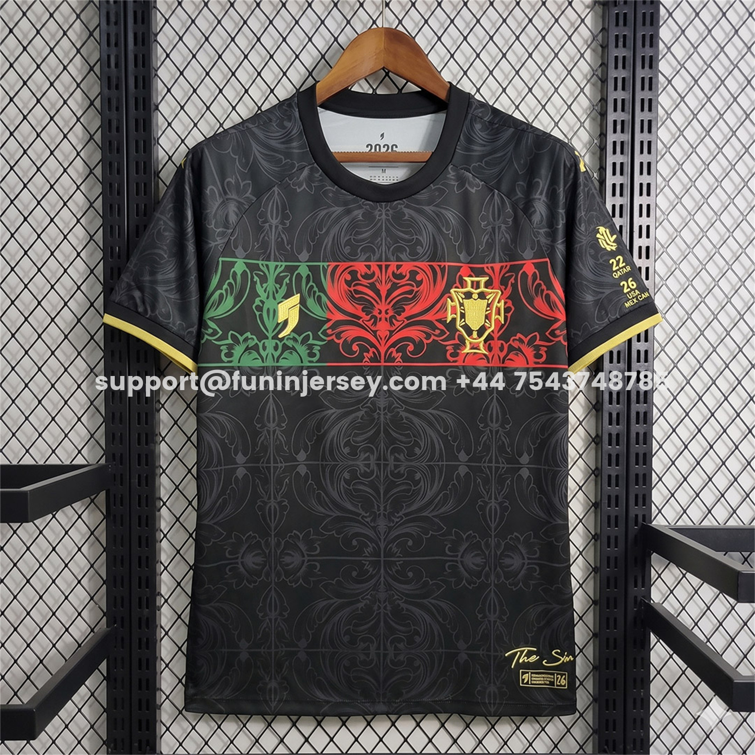 Funinjersey-Portugal 2026 Black And Yellow Logo Special Jersey - Fans Version