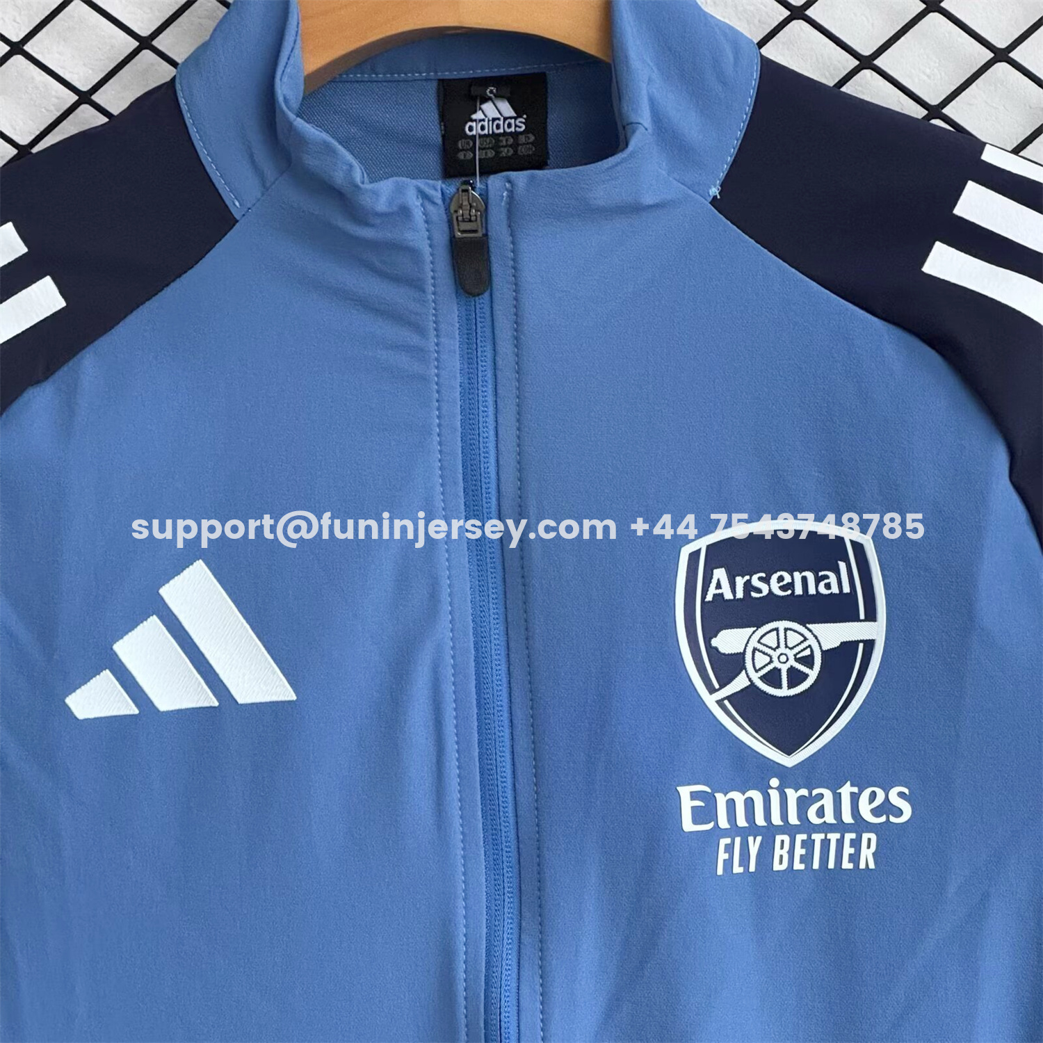 Funinjersey-Arsenal 25-26 Windbreaker Training Set - Blue Top and Black Pants