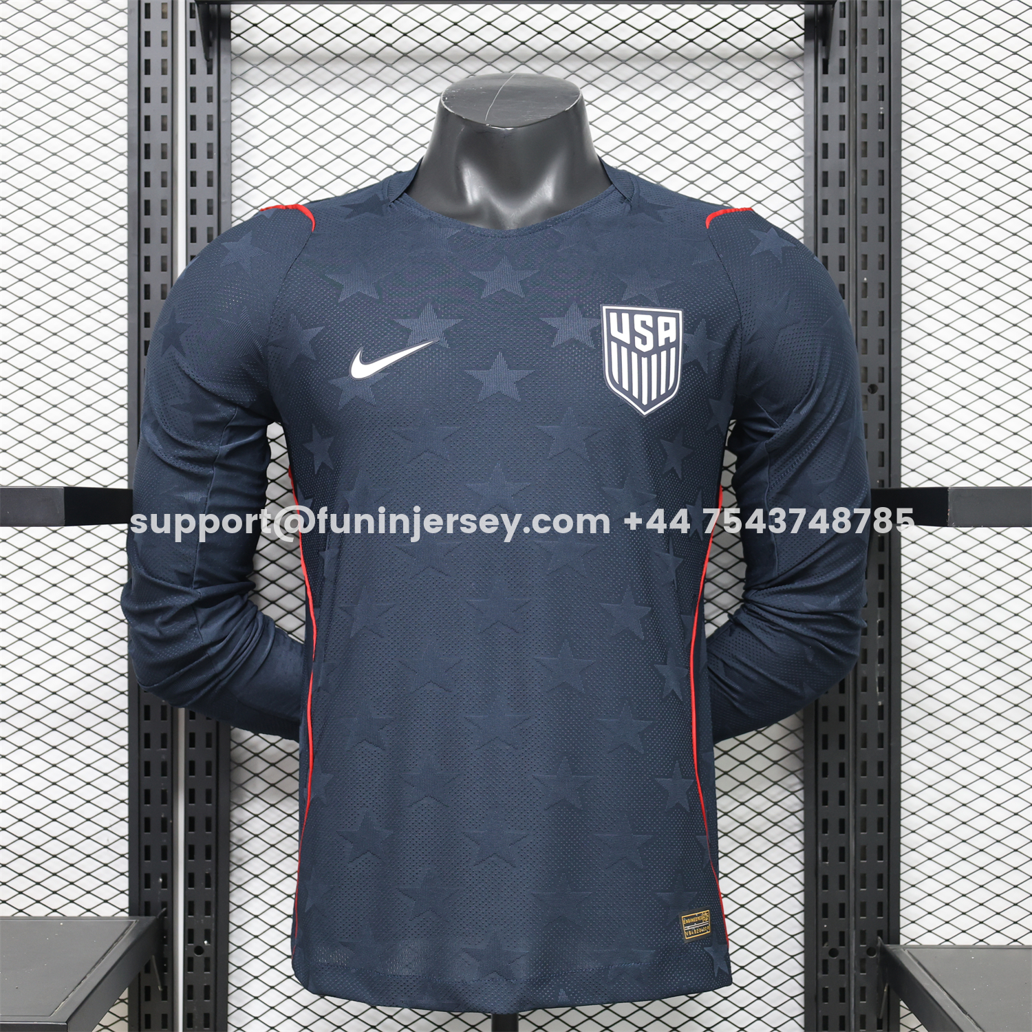 Funinjersey-United States USA 2026 Away Long Sleeves Jersey - Player Version