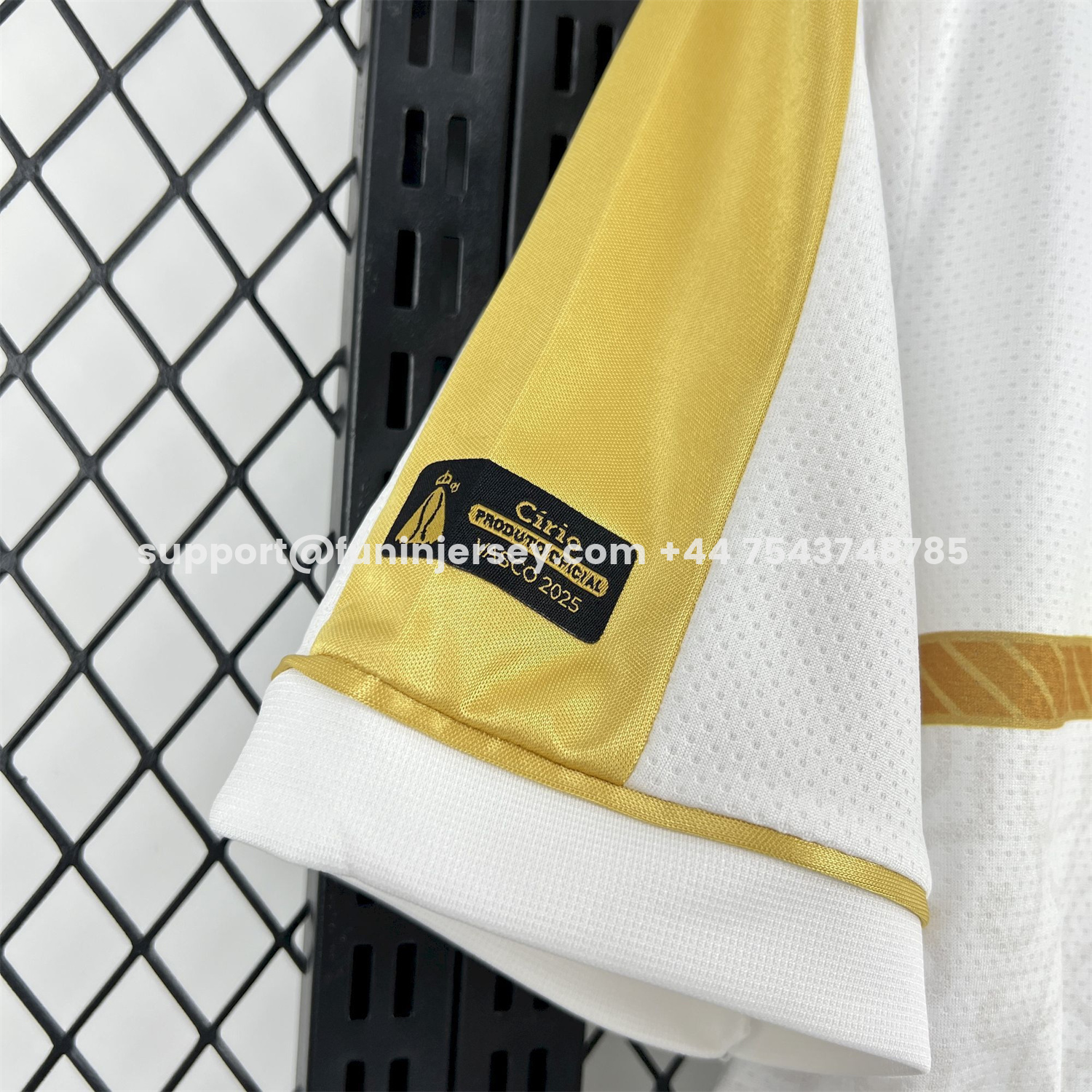 Funinjersey-Vasco da Gama 25-26 Yellow Lines White Jersey - Fans Version