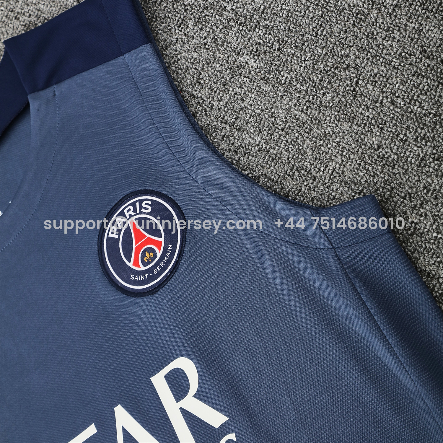 Funinjersey-Paris Saint-Germain PSG 25-26 Vest Training Set - Deep Blue Vest & Deep Blue Shorts