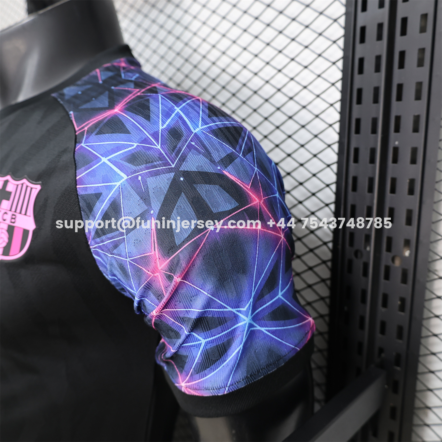 Funinjersey-Barcelona 25-26 Black With Pink Special White Jersey - Player Version