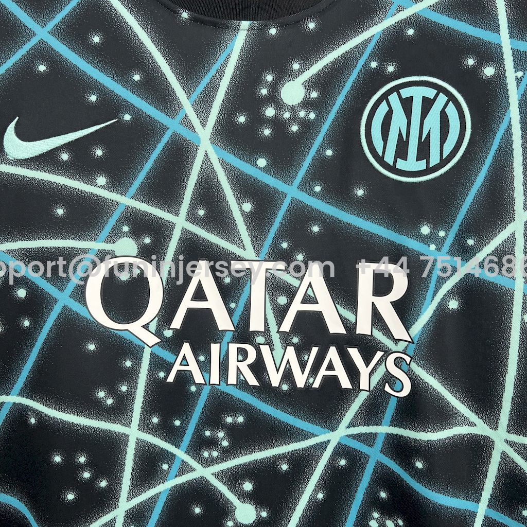 Funinjersey-Inter Milan 25-26 Black Blue Pre-Match Training Jersey - Fans Version