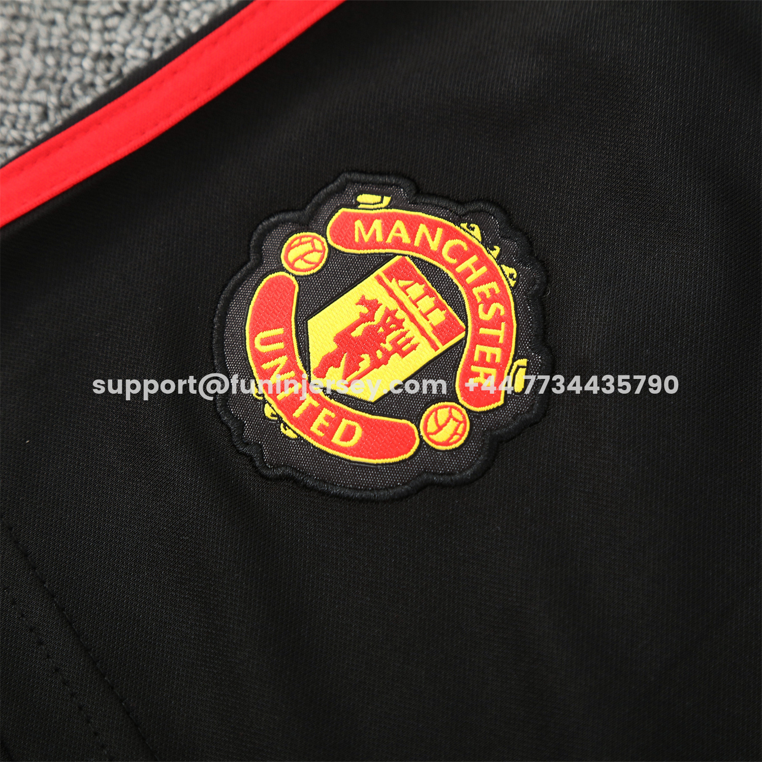 Funinjersey-Manchester United 25-26 Short-Sleeve Training Set - Red Edge White Top & Black Shorts