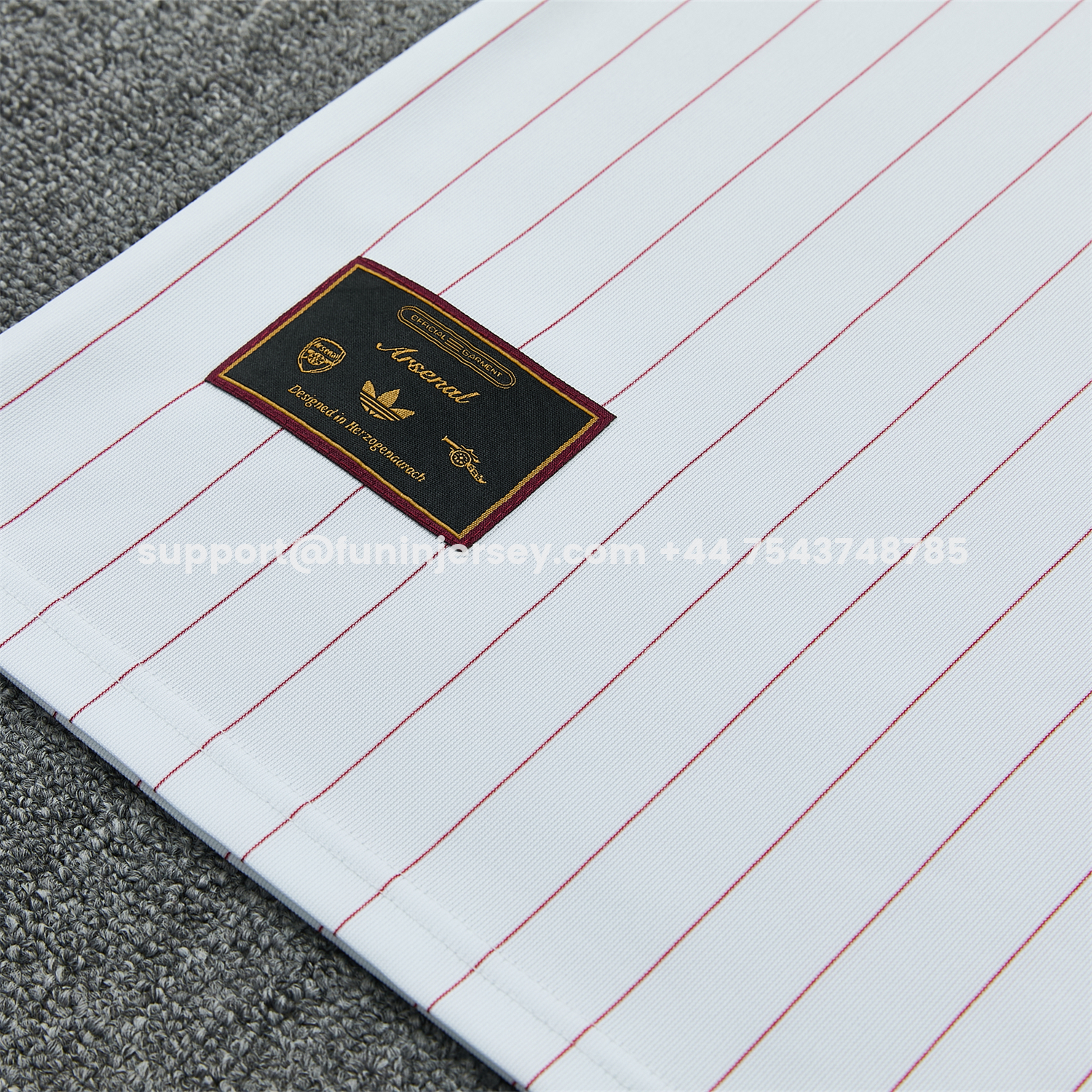 Funinjersey-Arsenal 25-26 Retro Style Vest Training Set - White With Burgundy Stripes And Collar Top & Pants