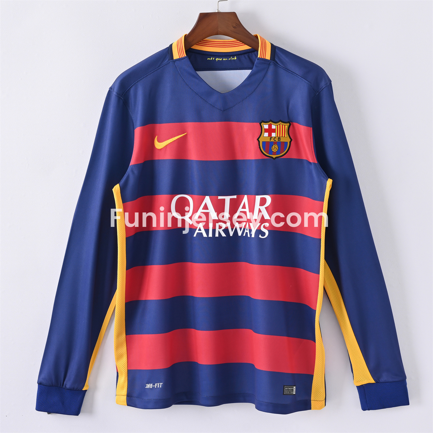 Funinjersey-Retro Barcelona 15-16 Home Long Sleeves Jersey